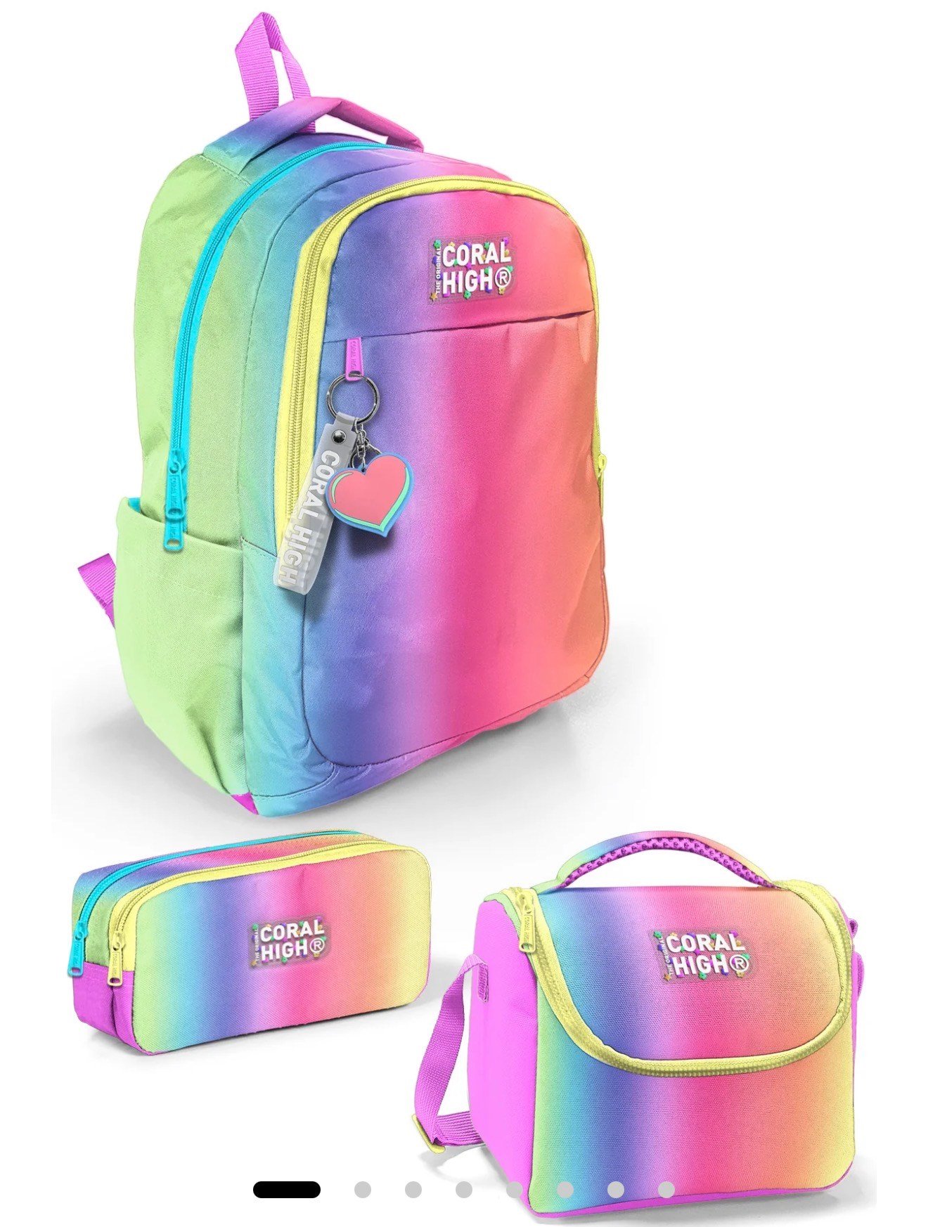 Coral High Kids Renk Geçişli Desenli 3'lü Okul Çanta Seti SET0123668