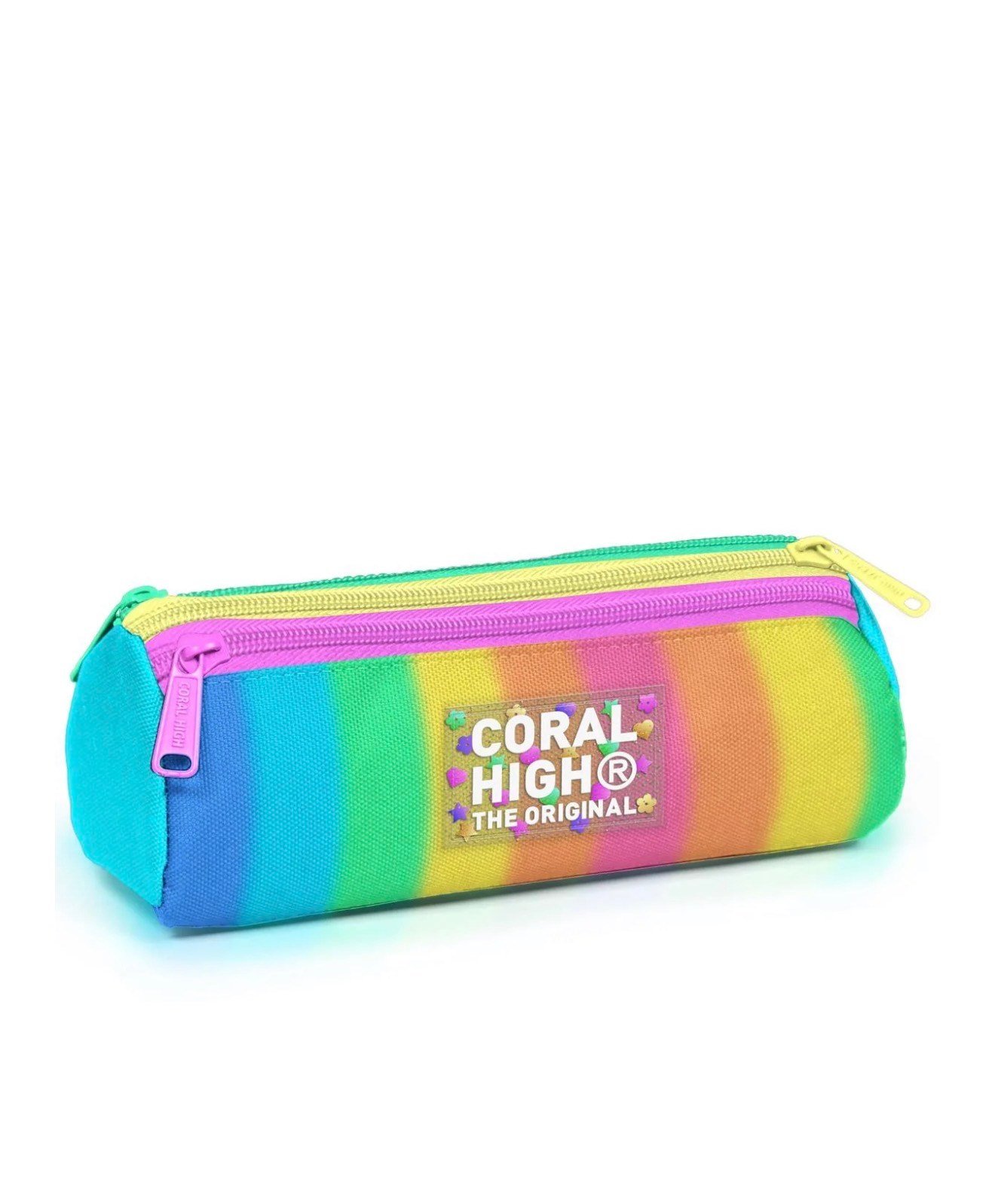 Coral High Kids Renkli Çizgili Üç Bölmeli Kalem Çantası 11180