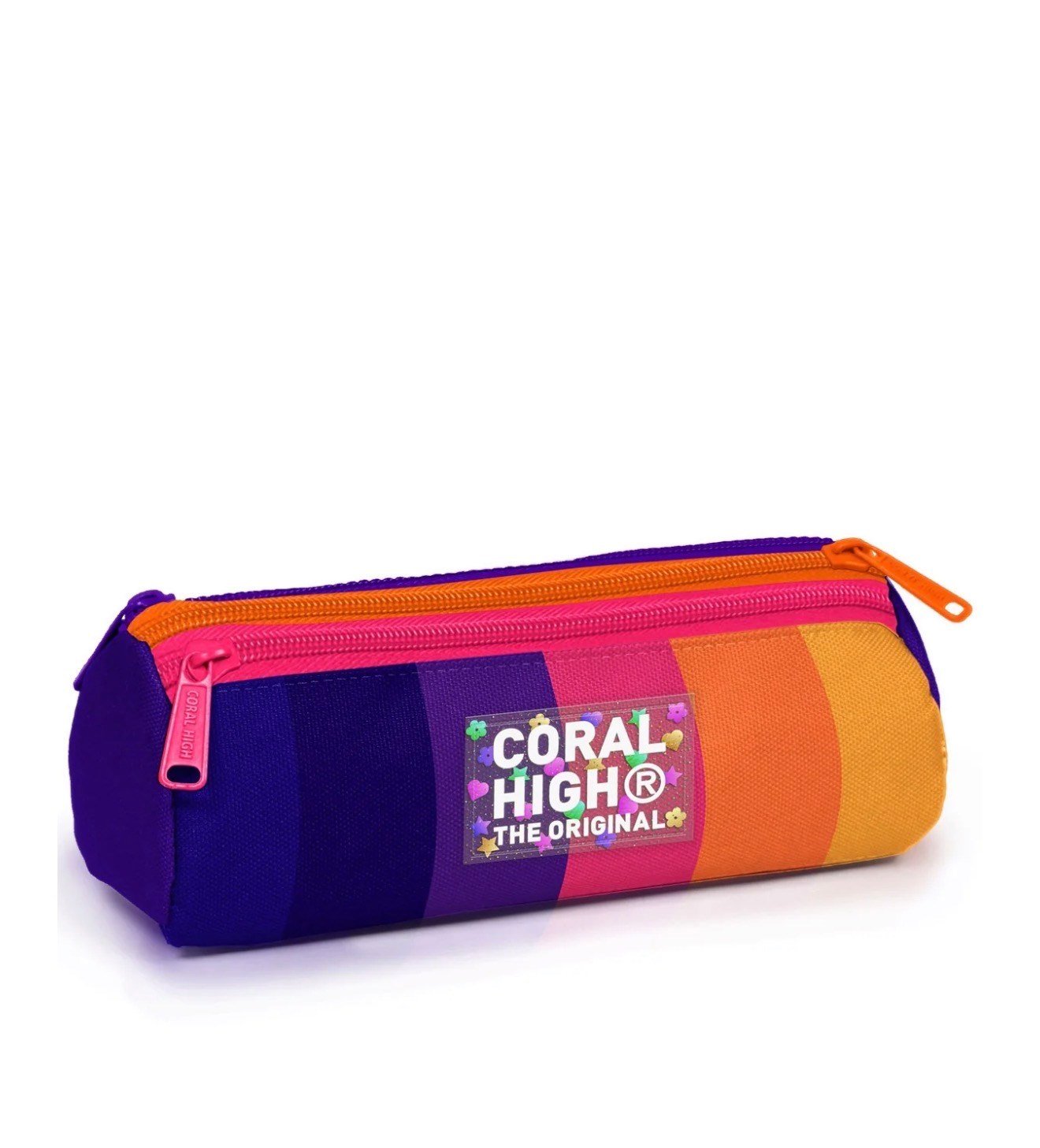 Coral High Kids Renkli Çizgili Üç Bölmeli Kalem Çantası 11174