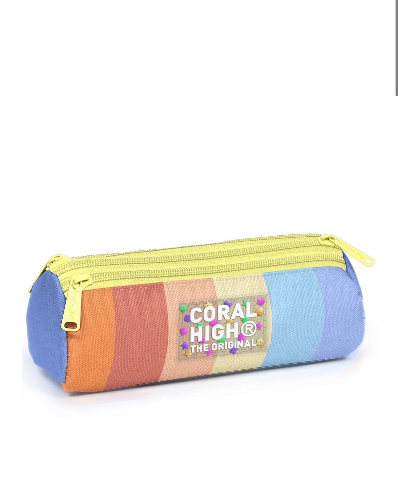 Coral High Kids Renkli Çizgili Üç Bölmeli Kalem Çantası 11180