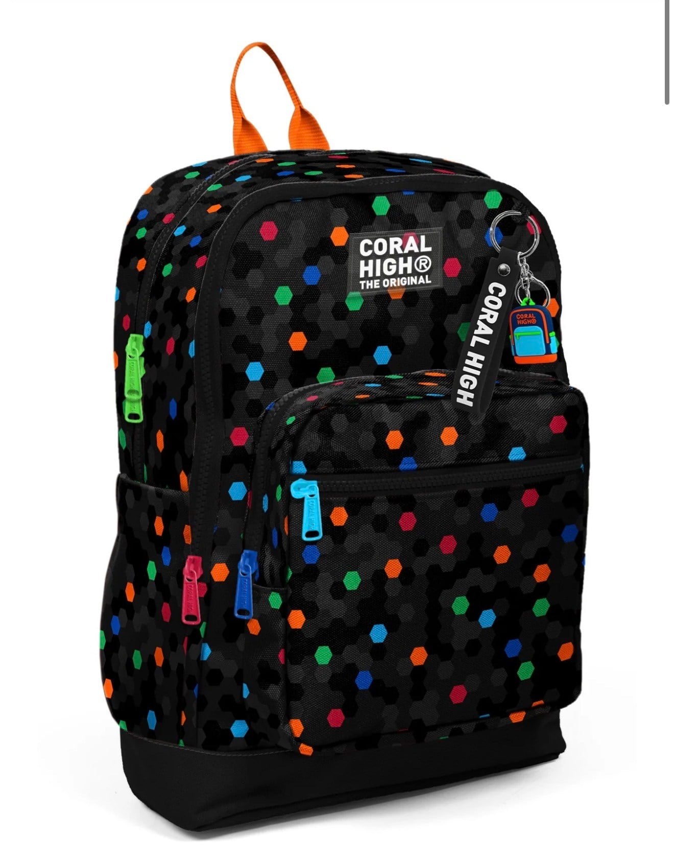 Coral High Kids Siyah Renkli Petek Desenli Okul Sırt Çantası 33210