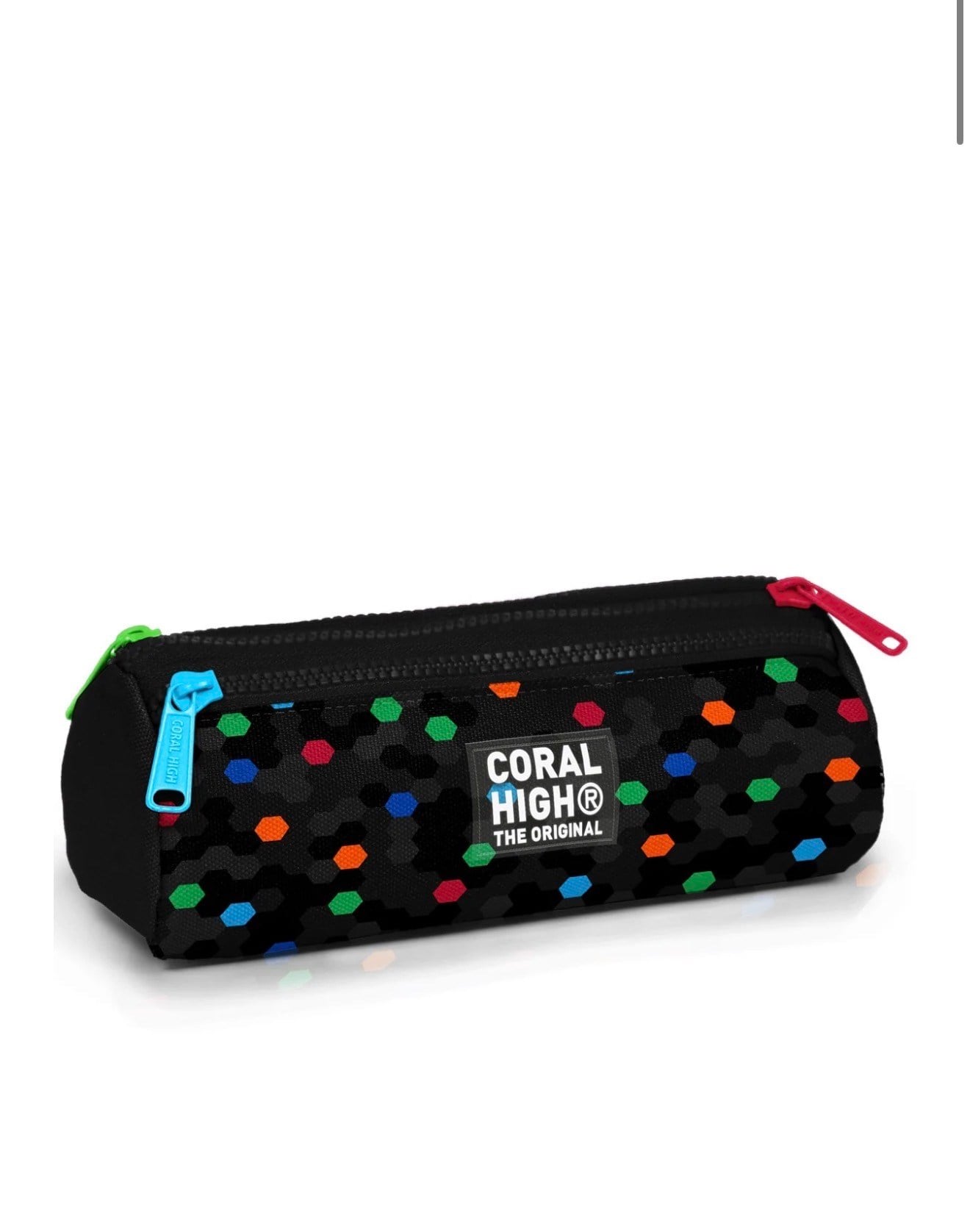 Coral High Kids Siyah Renkli Petek Desenli Üç Bölmeli Kalem Çantası 31010
