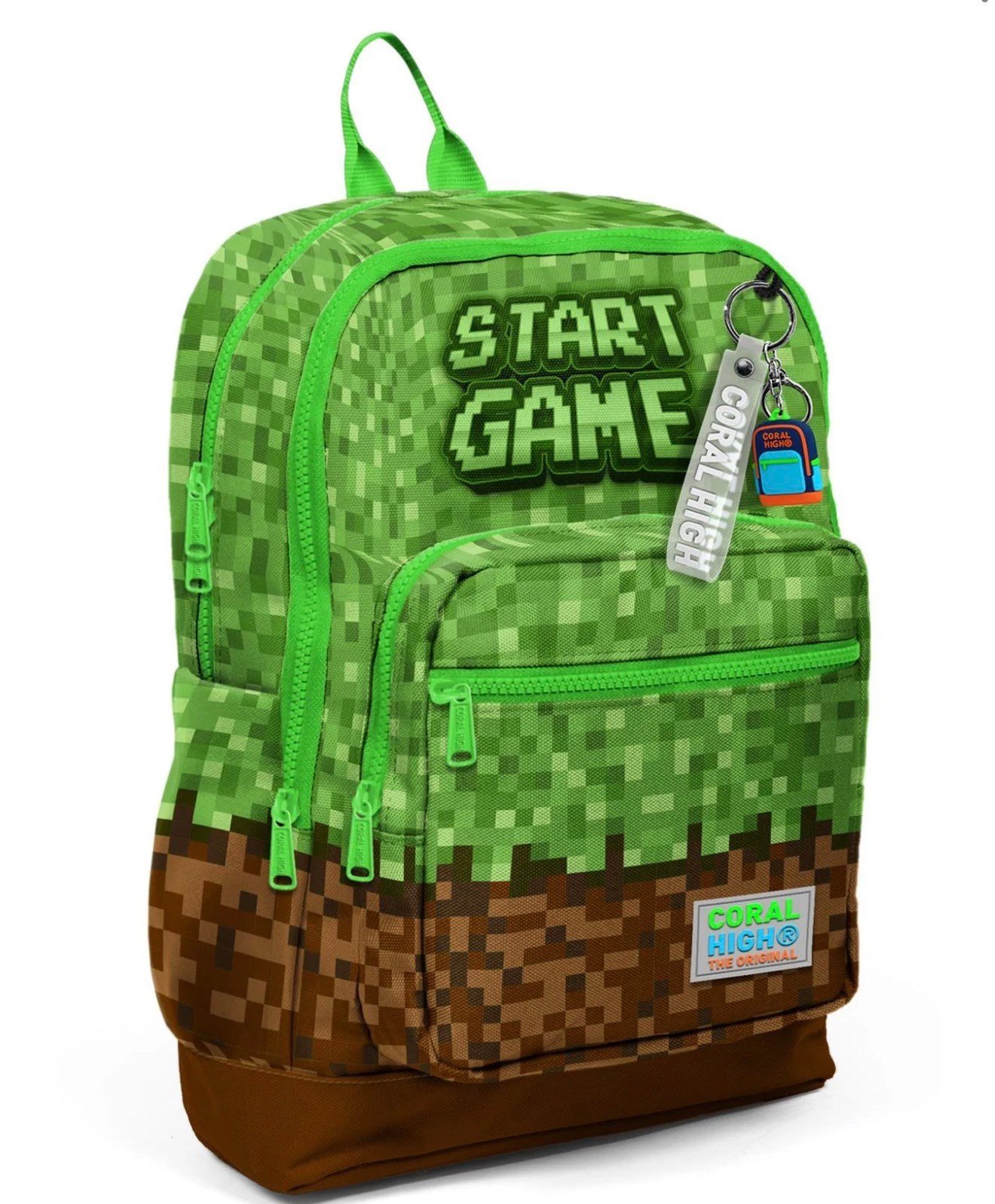 Coral High Kids Yeşil Kahverengi High Craft Desenli Dört Bölmeli Okul Sırt Çantası 23776