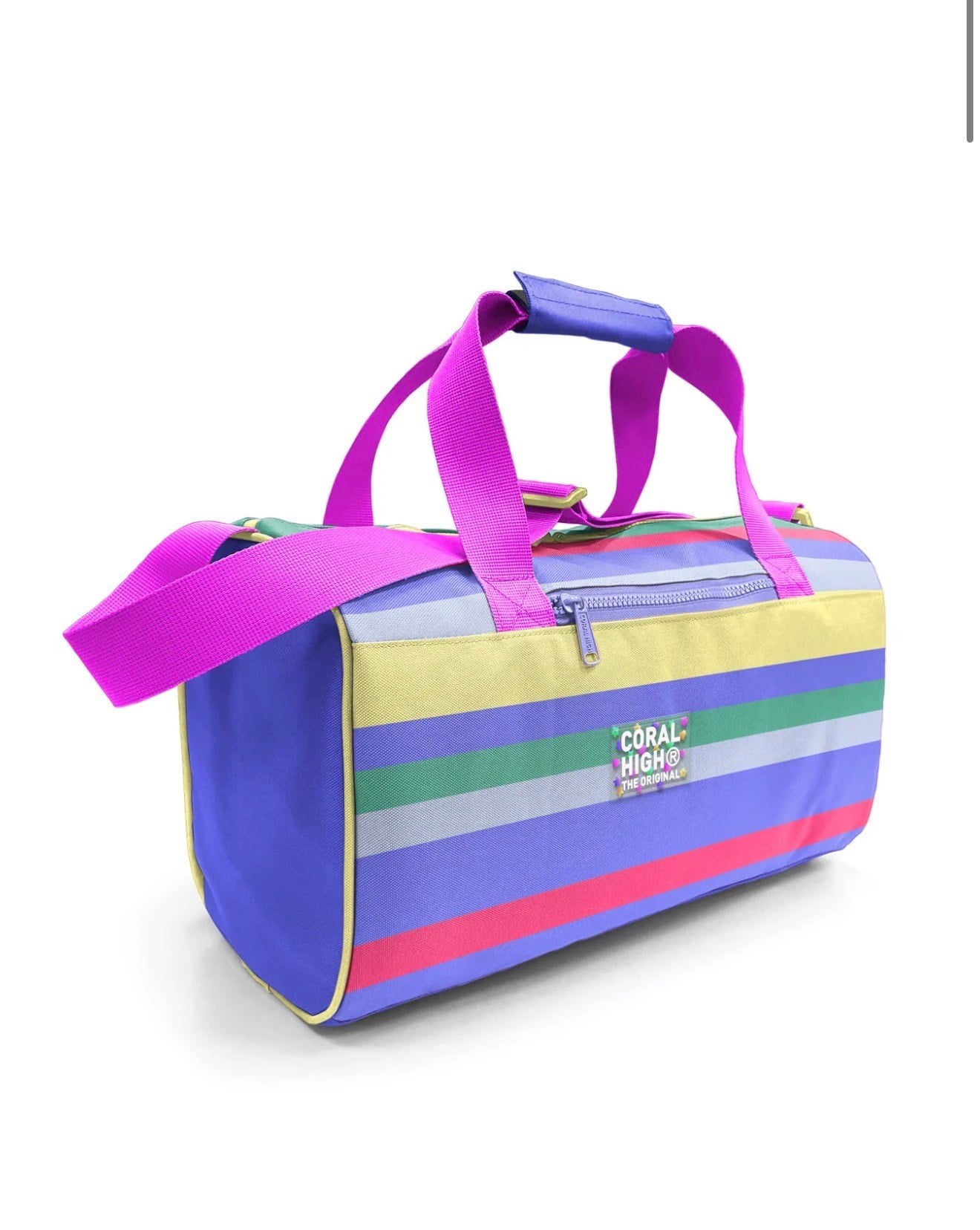 Coral High Milka Gri Sarı Çizgi Desenli Spor Çantası 27543