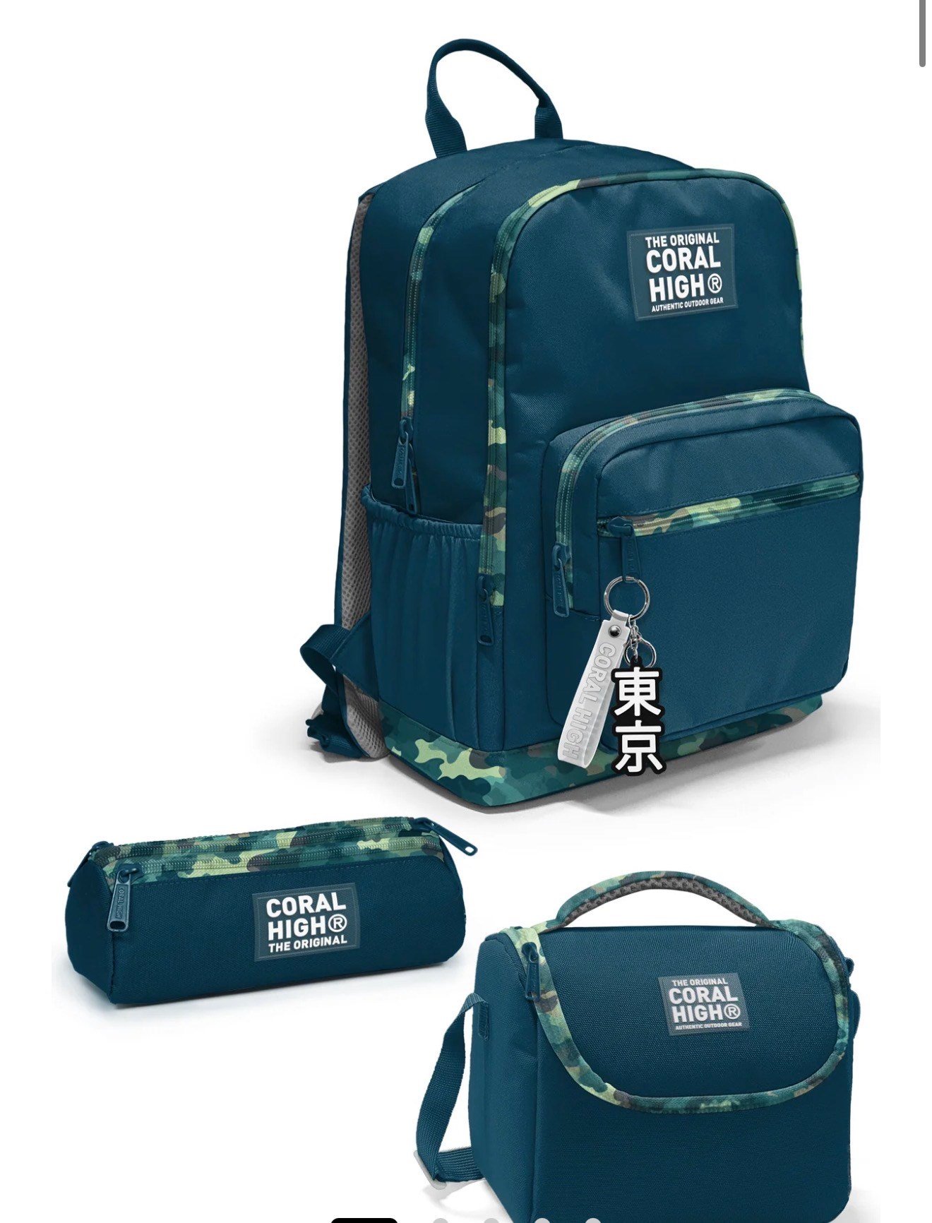 Coral High Nefti Kamuflaj Desenli 3'lü Okul Çanta Seti SET0123631