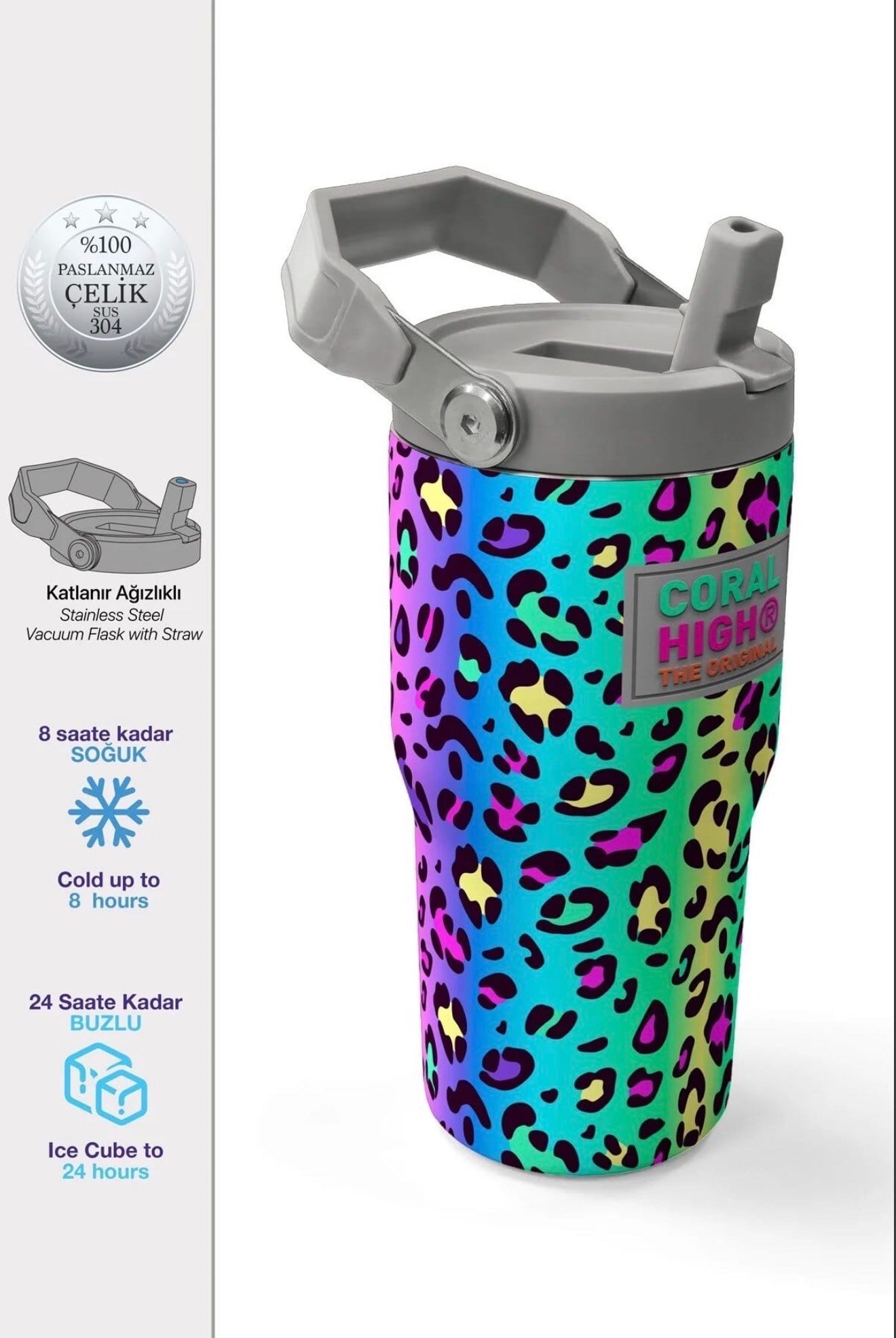 Coral High paslanmaz çelik-katlanır ağızlıklı Termos(600 ML) 38911