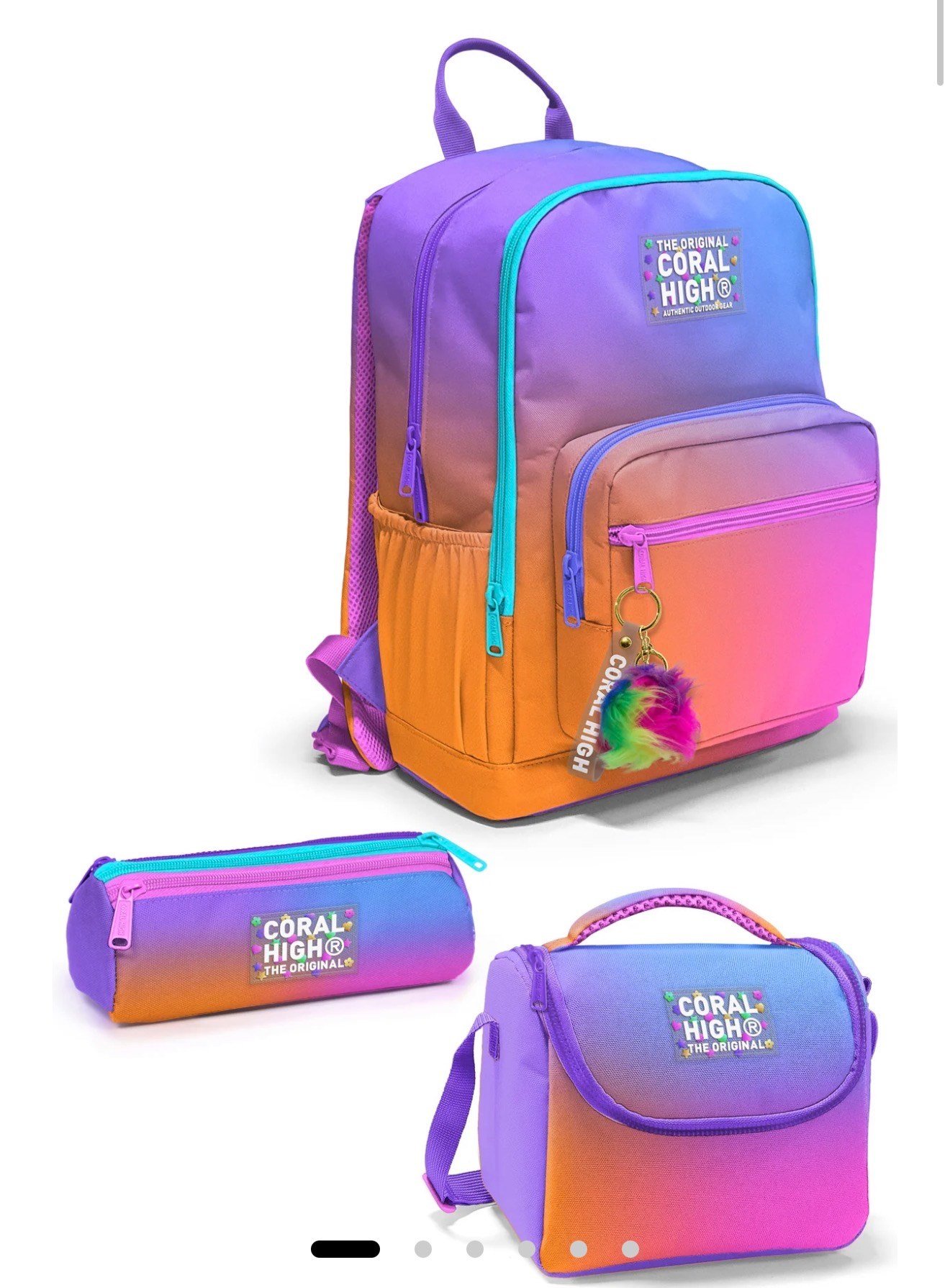 Coral High Renk Geçişli 3'lü Okul Çanta Seti SET0123675
