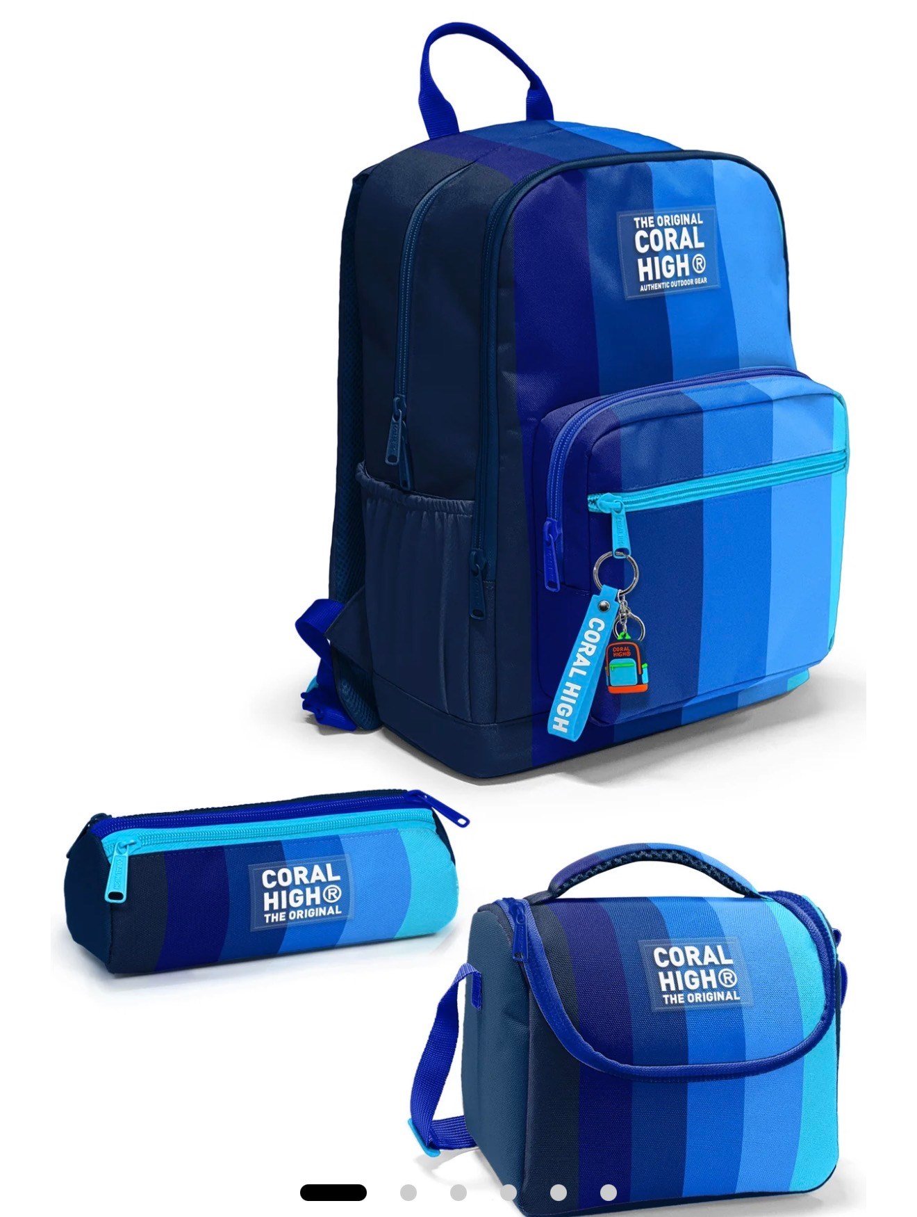 Coral High Renkli Çizgili 3'lü Okul Çanta Seti SET0123695