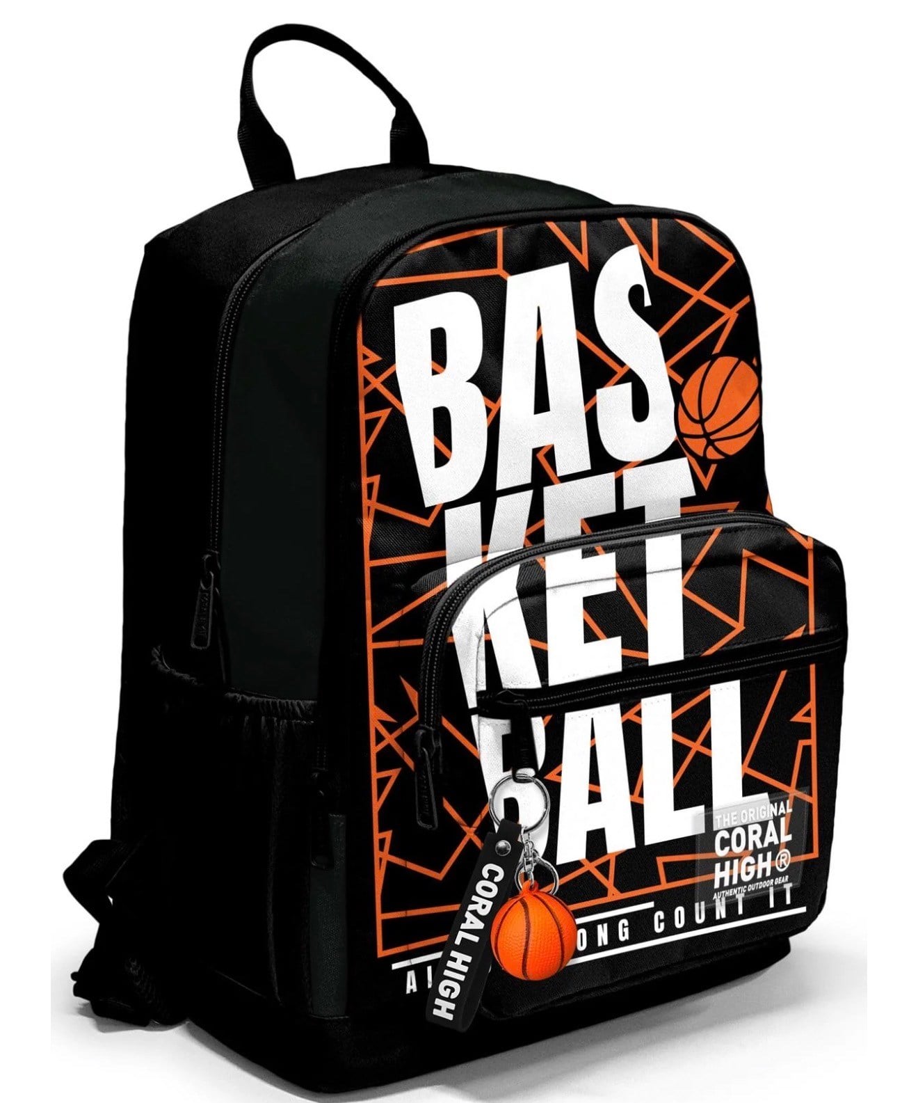 Coral High Siyah Basketbol Desenli Okul Sırt Çantası 23639