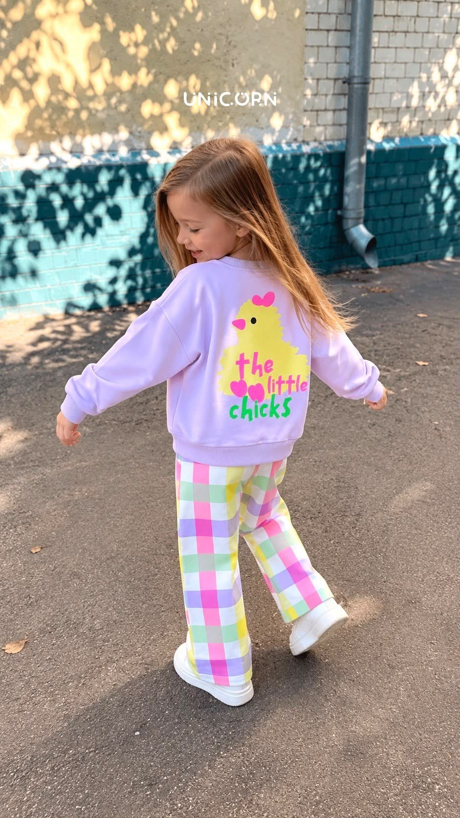 Kız çocuk 3iplik Little chicks pantolonlu takım