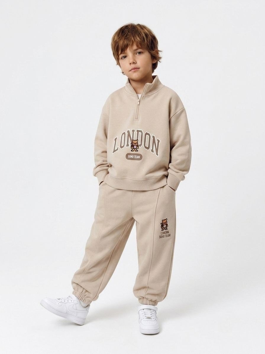 Unisex yarım fermuarlı LONDON eşofman takımı