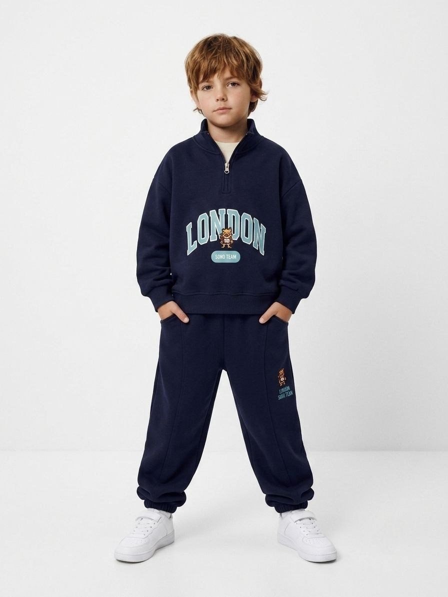 Unisex yarım fermuarlı LONDON eşofman takımı
