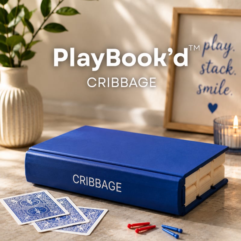 PlayBook'd Cribbage – Kitap Görünümlü 3D Baskı Cribbage Oyun Seti