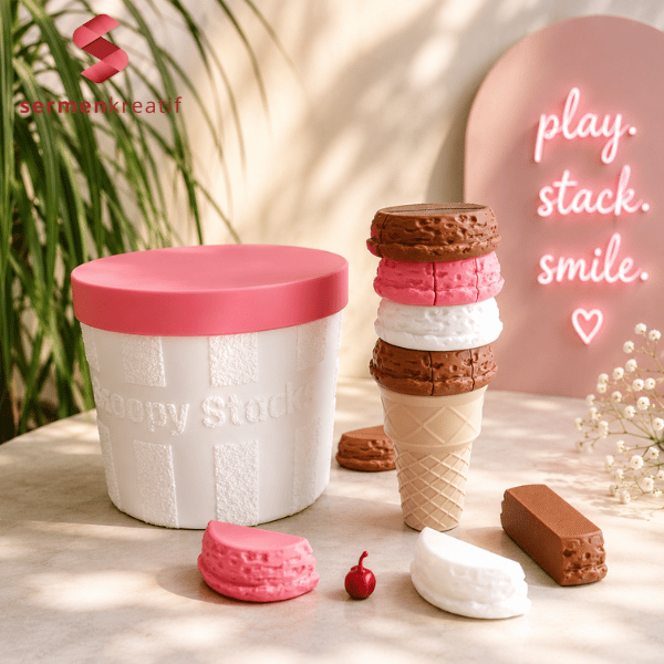 Scoopy Stacks – 3D Baskı Dondurma Kulesi Denge Oyunu