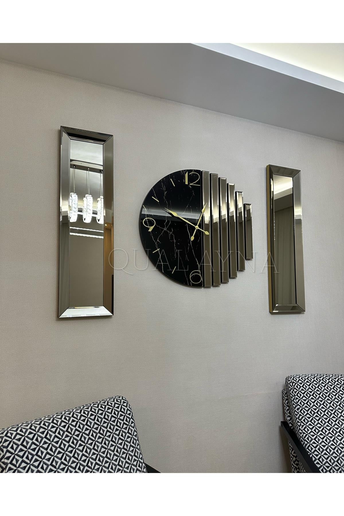 3’lü Bronz Aynalı Ritmik Saat Set