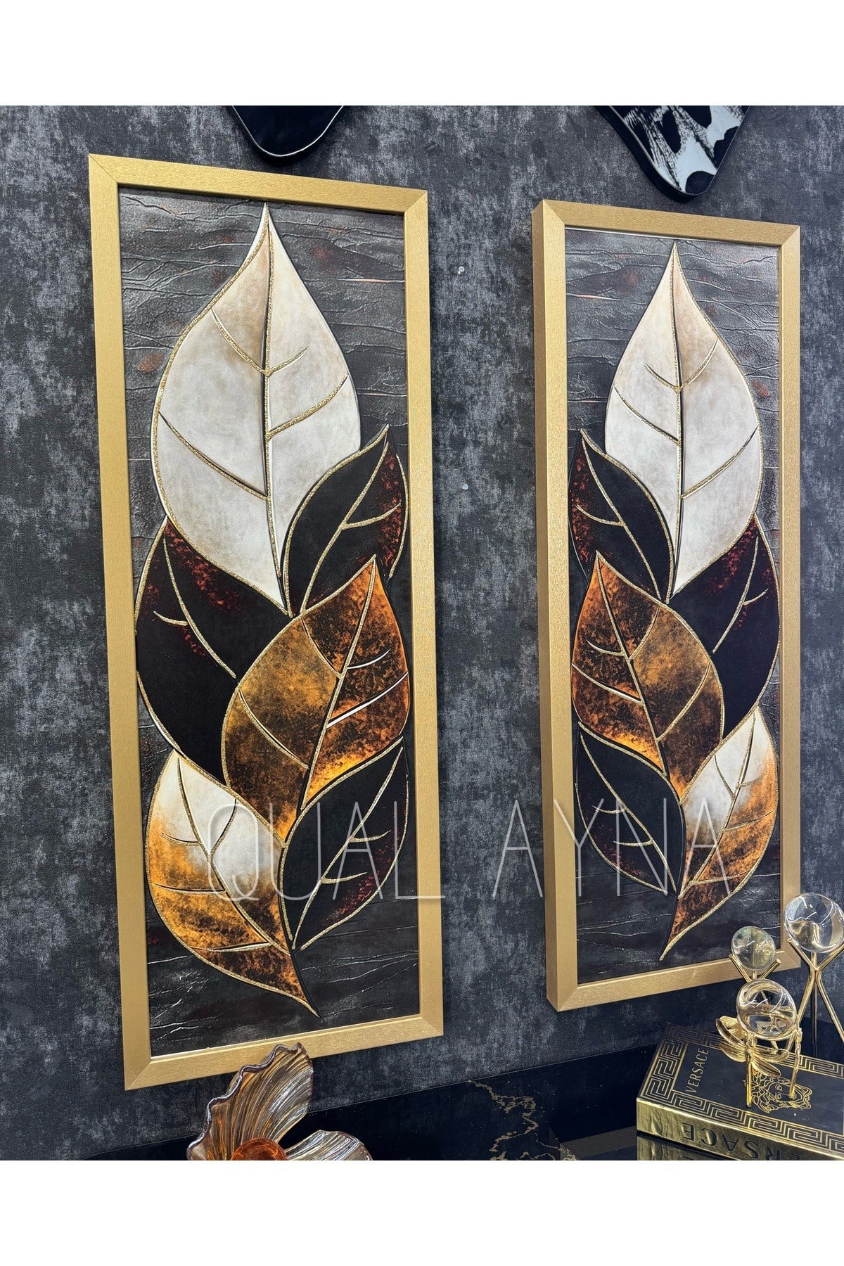 Gold Çerçeveli Simli Tablo
