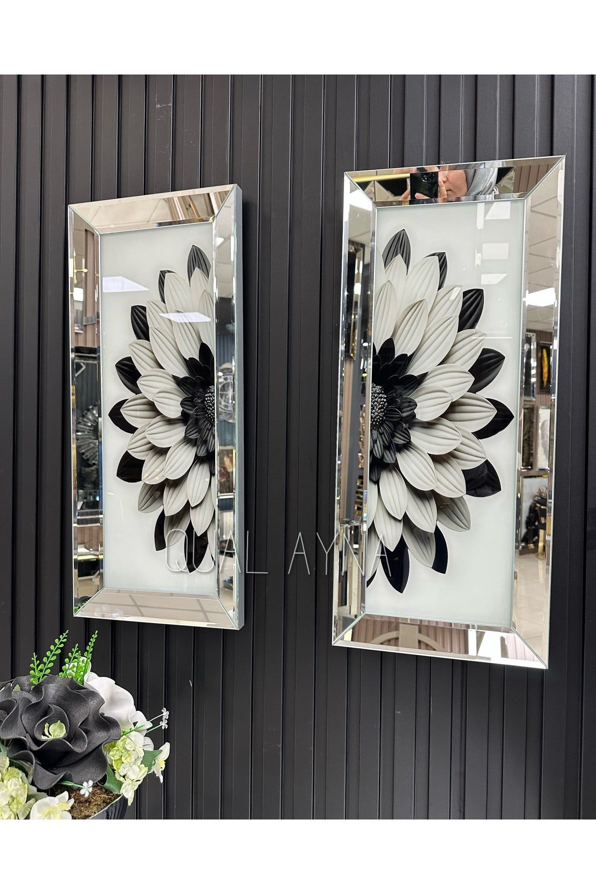 Gümüş Aynalı İkili Tablo Set