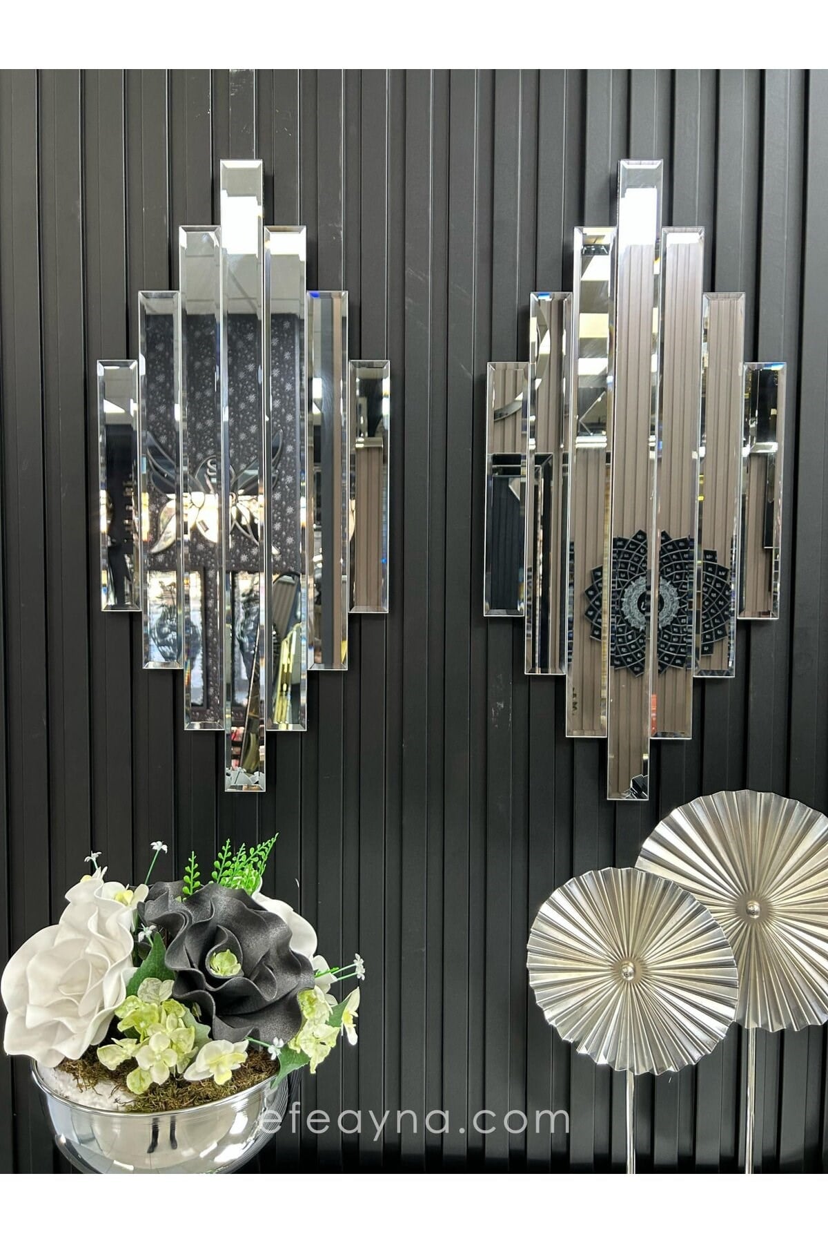 RİTMİK MODEL FÜME AYNA 2'Lİ SET (35x75cm x 2 adet)