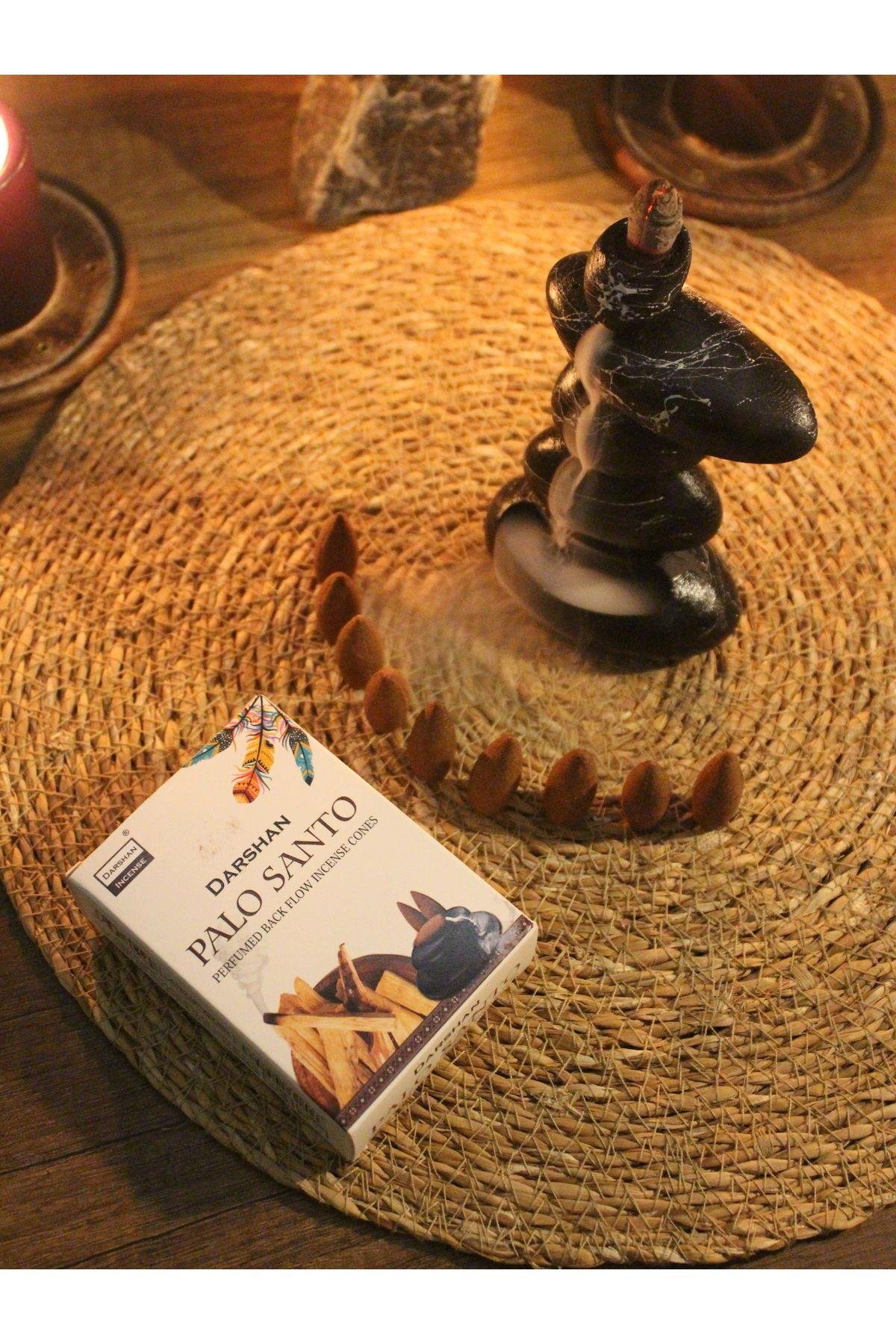 4 Taş Şelale Geri Akış Tütsülük ve 10 Adet Palo Santo Geri Akış Tütsü