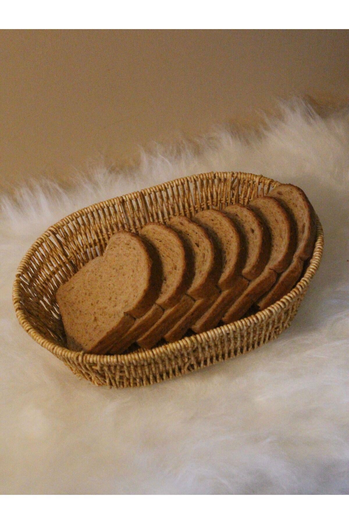 Hasır Rattan Oval Geniş Ekmek Sepeti