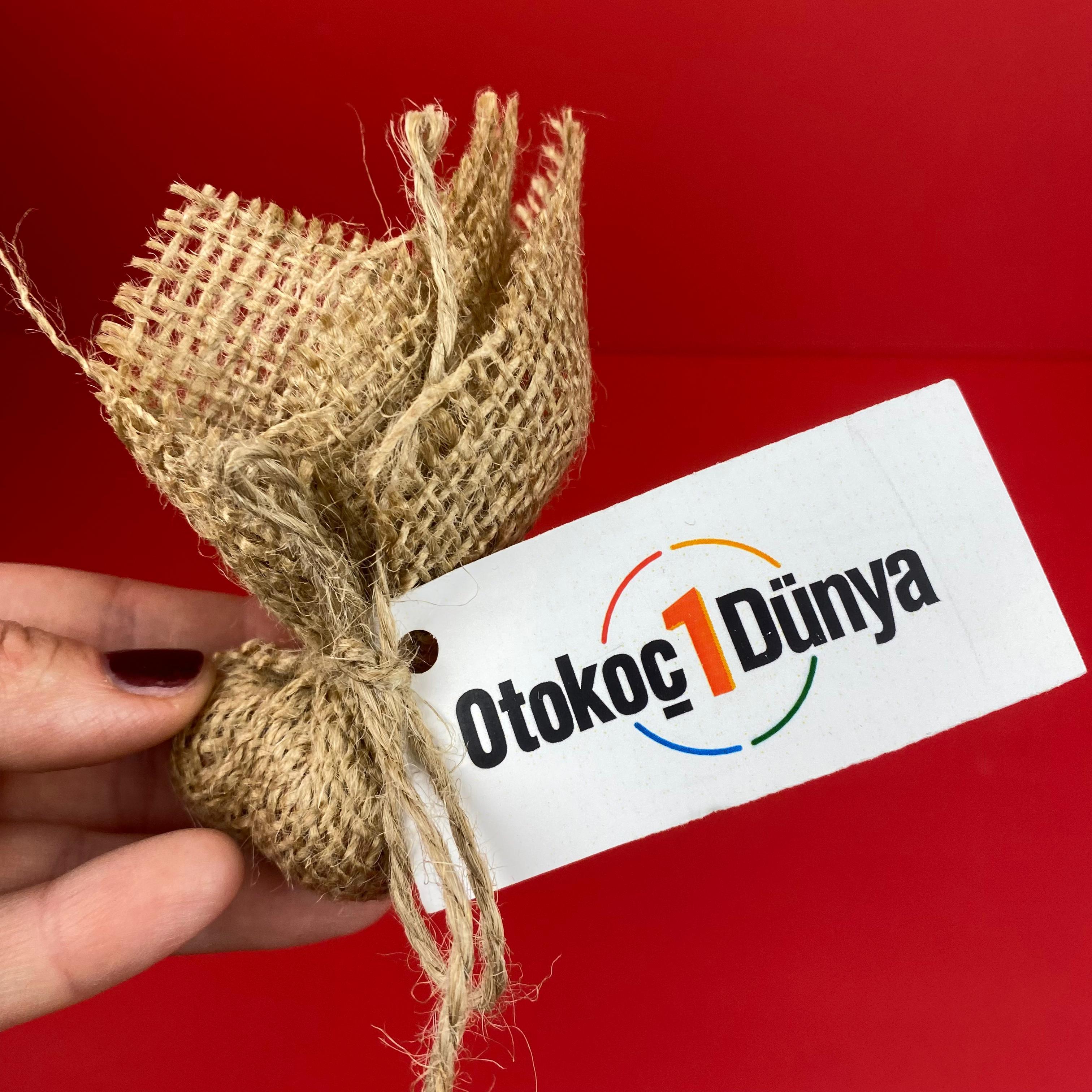 Jüt kumaşlı tohum topu - logolu