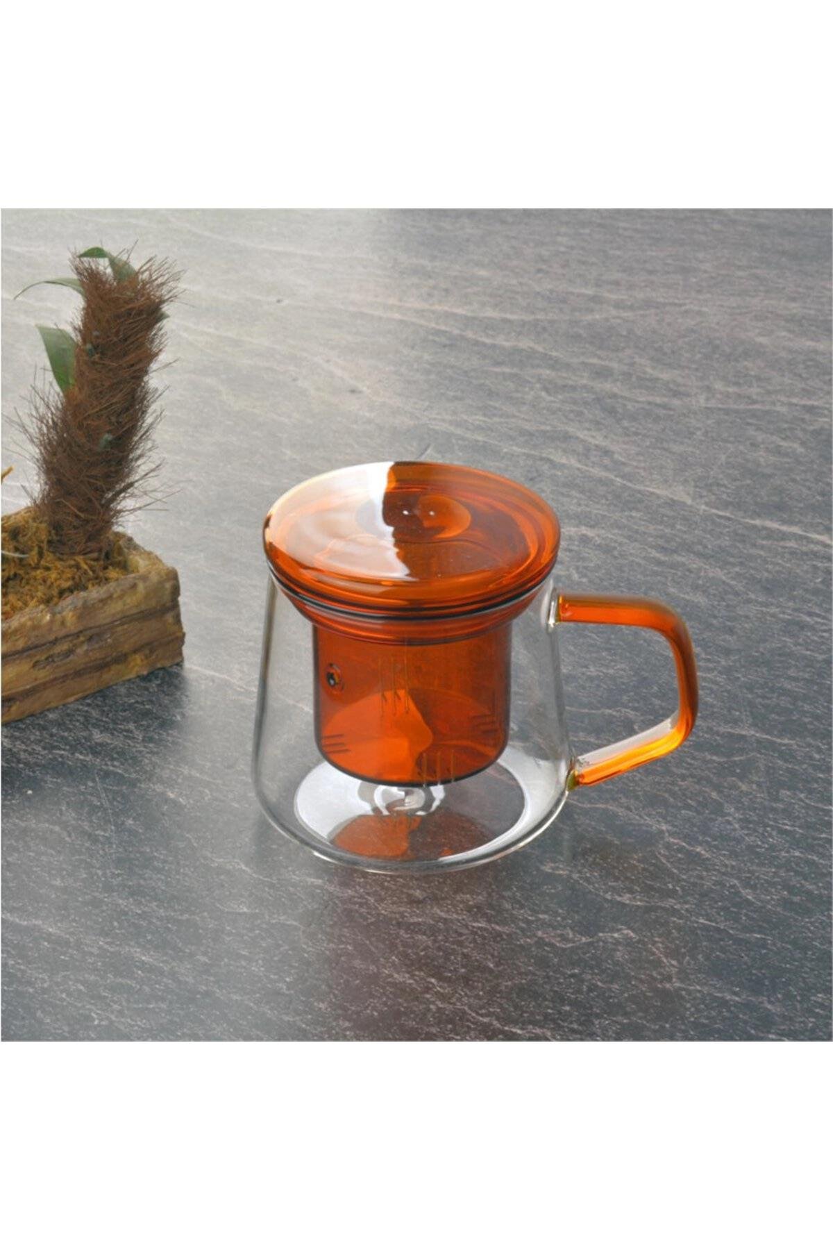 Kendinden Süzgeçli Demlikli Cam Kupa