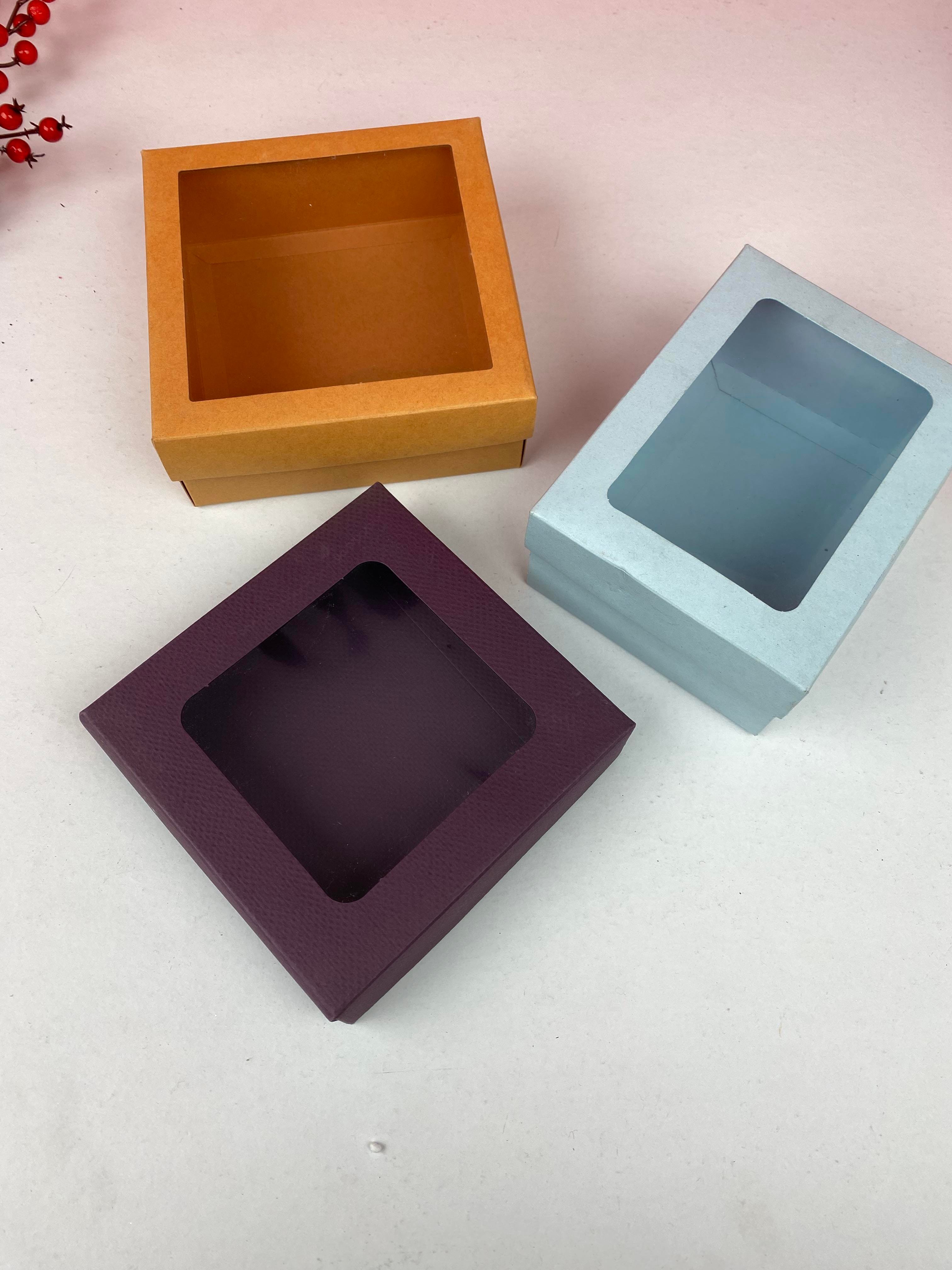 Yılbaşı Asetat Pencereli Boş Hediye Kutusu- İnce Karton