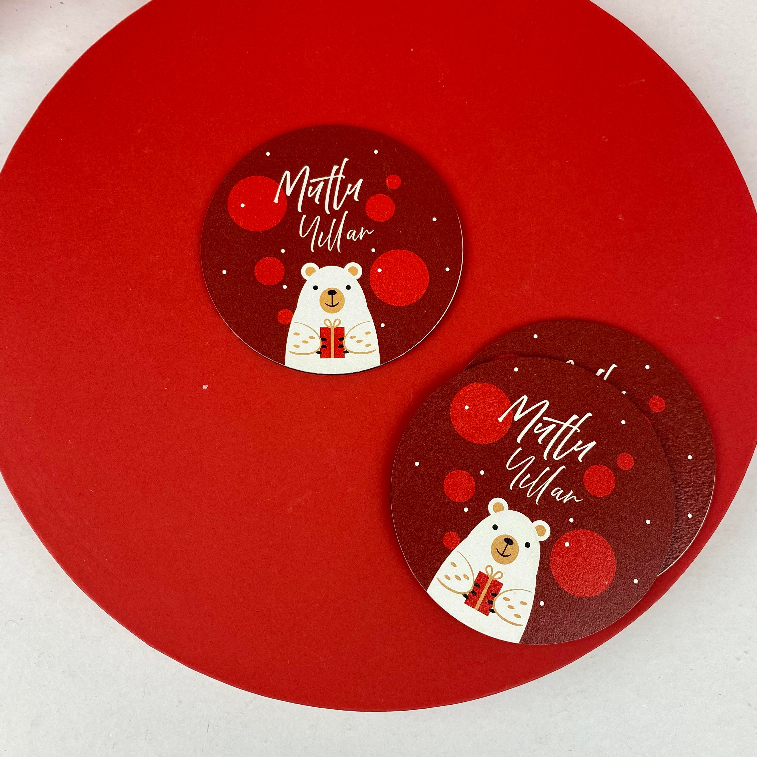 Yılbaşı Bardak Altlığı - MDF seçenekler