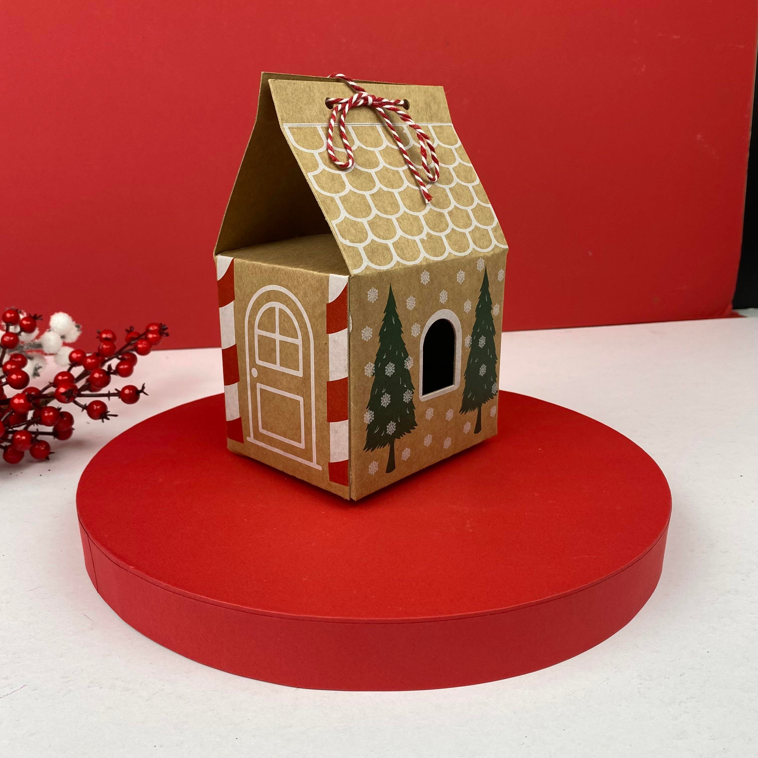 Yılbaşı Kurabiye Ev Boş Hediye Kutusu- Sert karton kutu