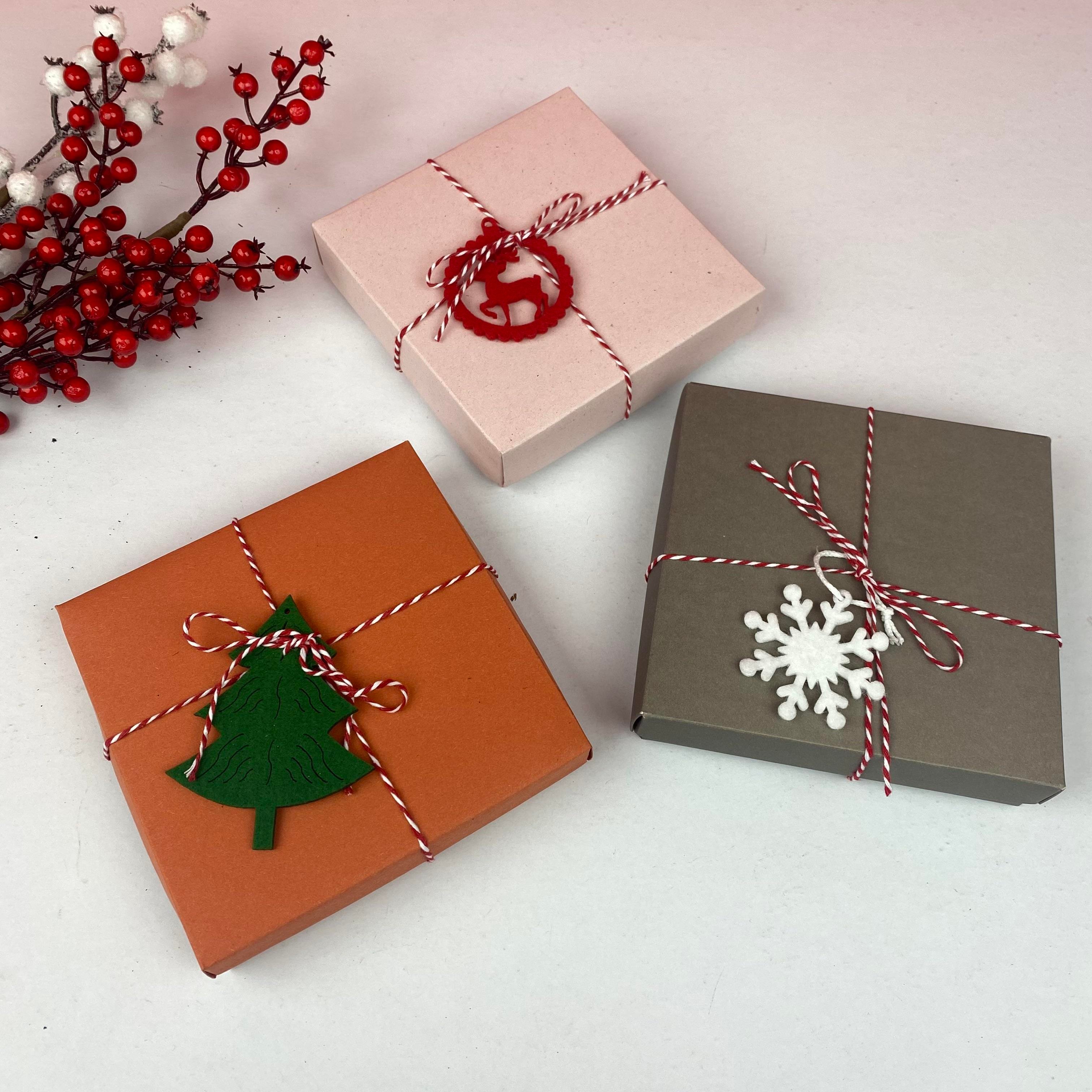 Yılbaşı Mini Boş Hediye Kutusu - Model 3 - İnce Karton