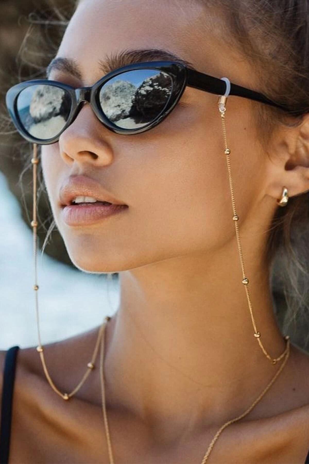 El Yapımı Minik Top Model Zincir Gözlük Askısı Ve Güneş Gözlüğü Aksesuarı - 96169