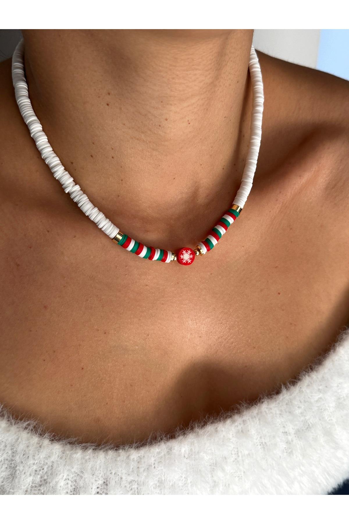 Yılbaşı Kolye | Noel Kolye | Christmas Necklace | Yılbaşı Kolyesi | Yılbaşı Takı | Fimo Kolye