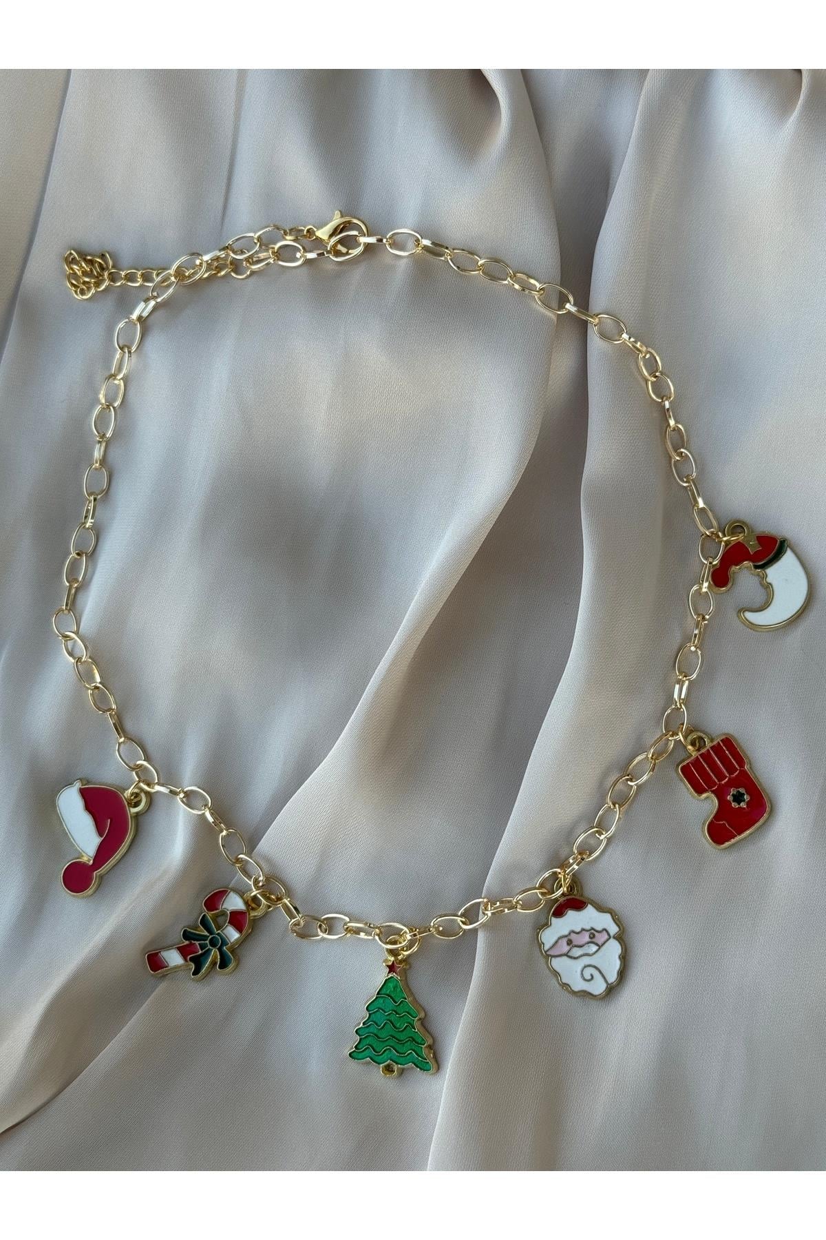 Yılbaşı Kolyesi | Christmas Necklace | Chain Necklace | Yılbaşı Charm Kolye | Noel Kolye