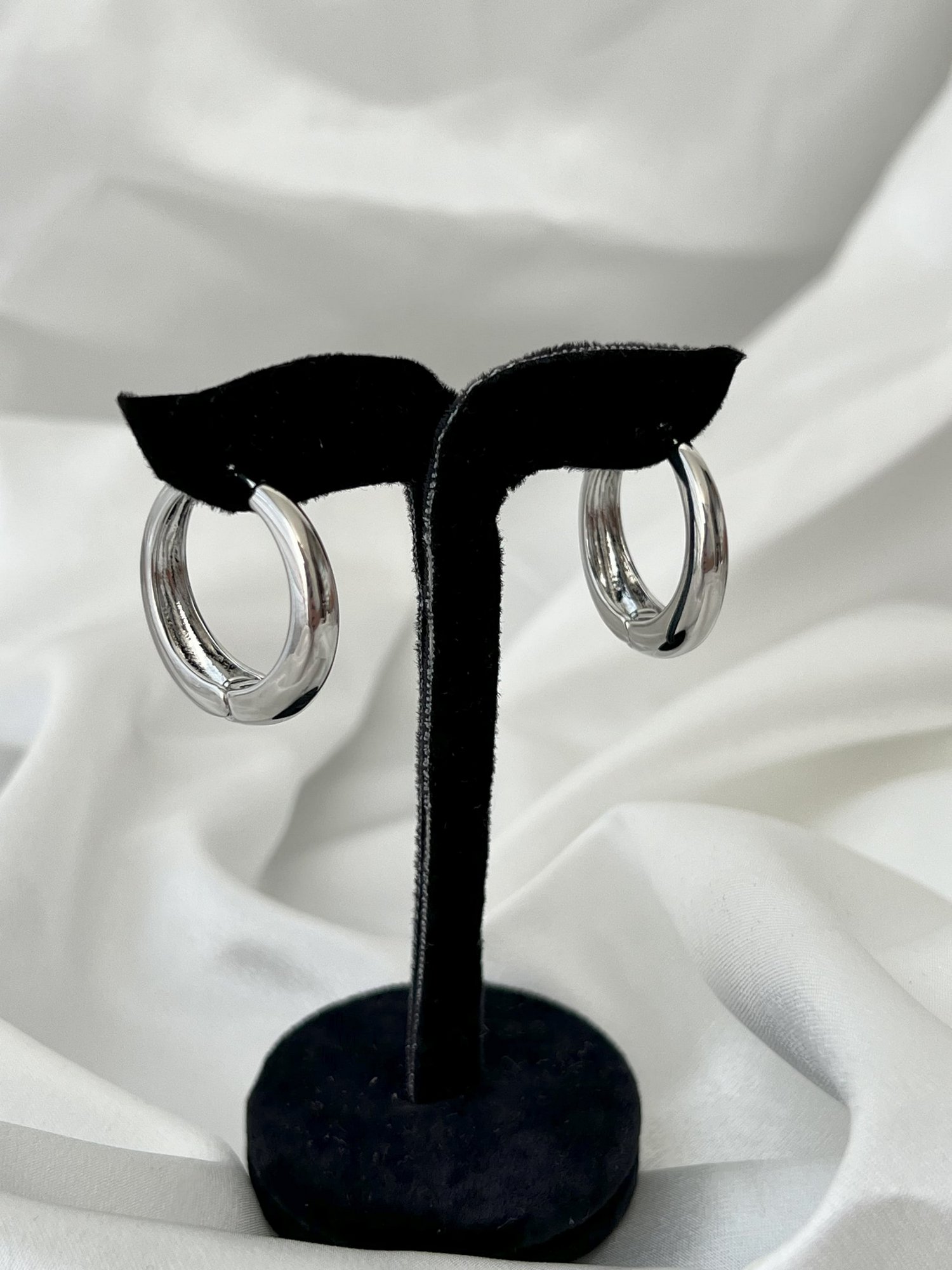 ORTA BOY HALKA KÜPE - SILVER