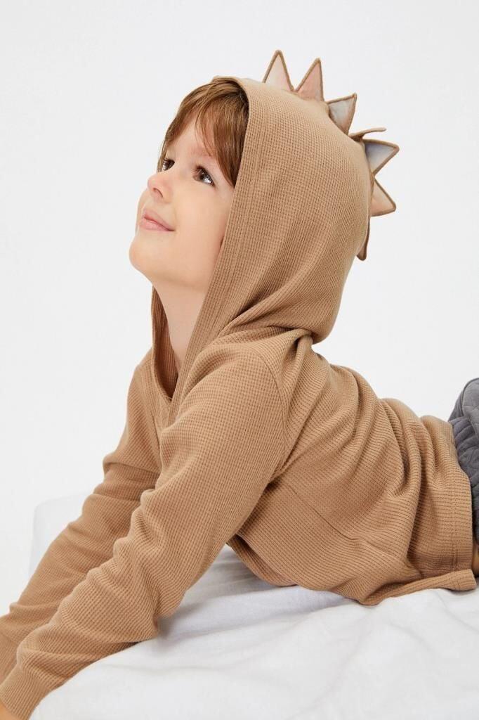 Koton Erkek Bebek Basic Kapşonlu Sweatshirt uzun Kollu Pamuklu