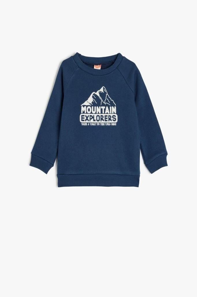 Koton Erkek Bebek Baskılı Uzun Kollu Bisiklet Yaka Pamuklu Sweatshirt