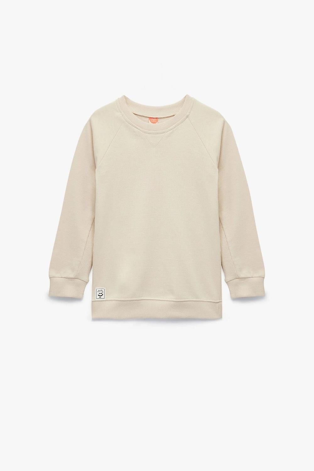 Koton Erkek Bebek Pamuklu Şardonlu Uzun Kollu Bisiklet Yaka Sweatshirt