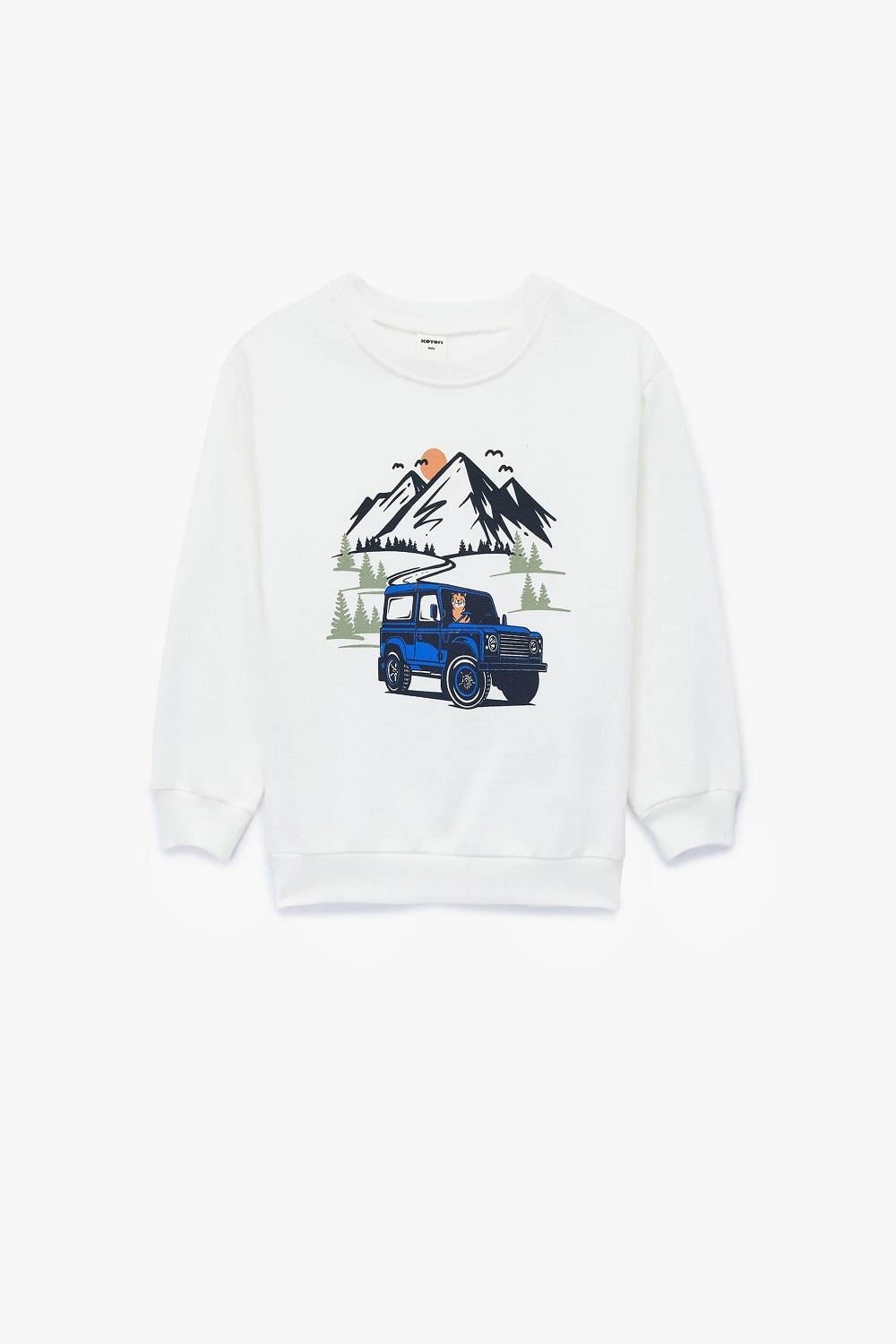 Koton Erkek Bebek Pamuklu Uzun Kollu Bisiklet Yaka Baskılı Sweatshirt