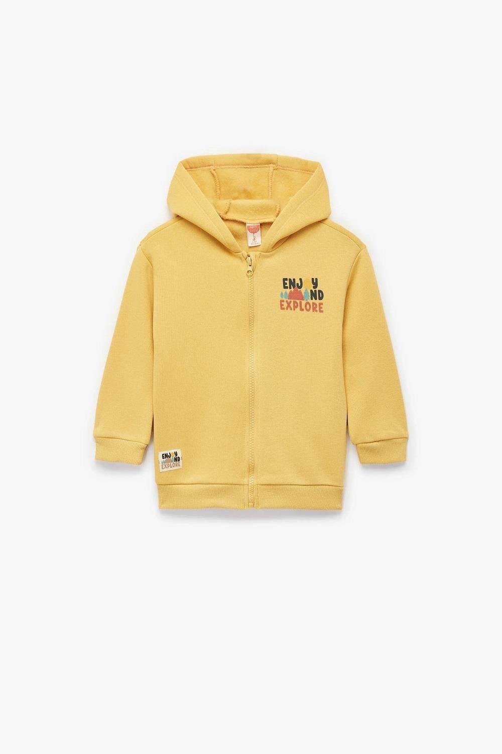 Koton Erkek Bebek Uzun Kollu Bisiklet Yaka Fermuarlı Kapşonlu Sweatshirt