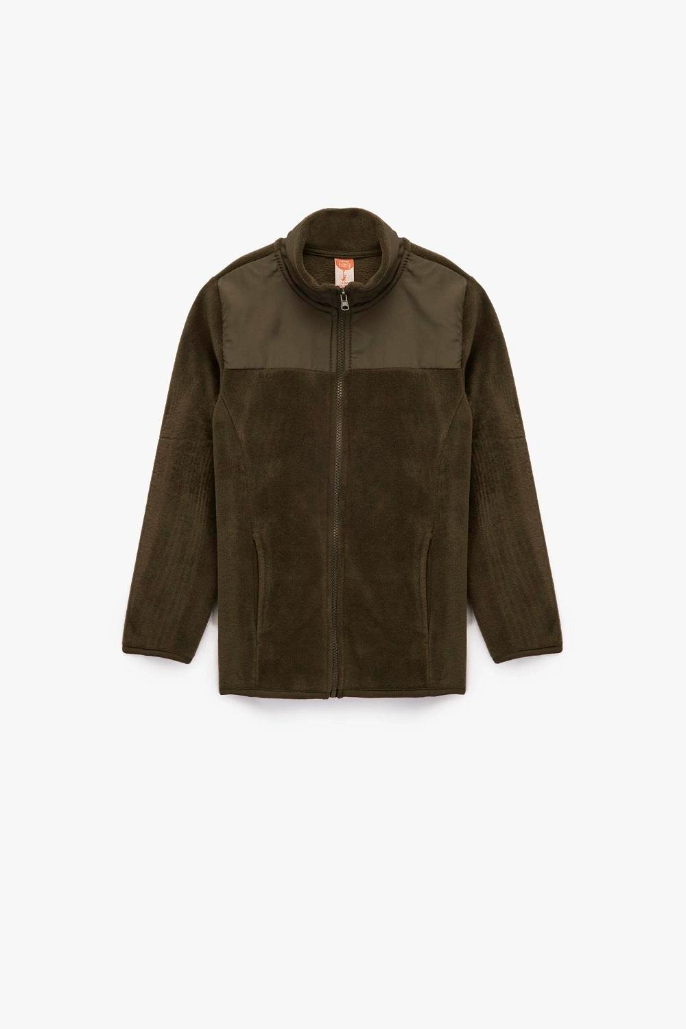 Koton Erkek Bebek Uzun Kollu Cepli Dik Yaka Fermuarlı Polar Sweatshirt