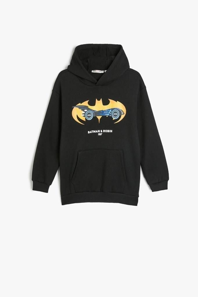 Koton Erkek Çocuk Batman Kapşonlu Sweatshirt Lisanslı Uzun Kollu