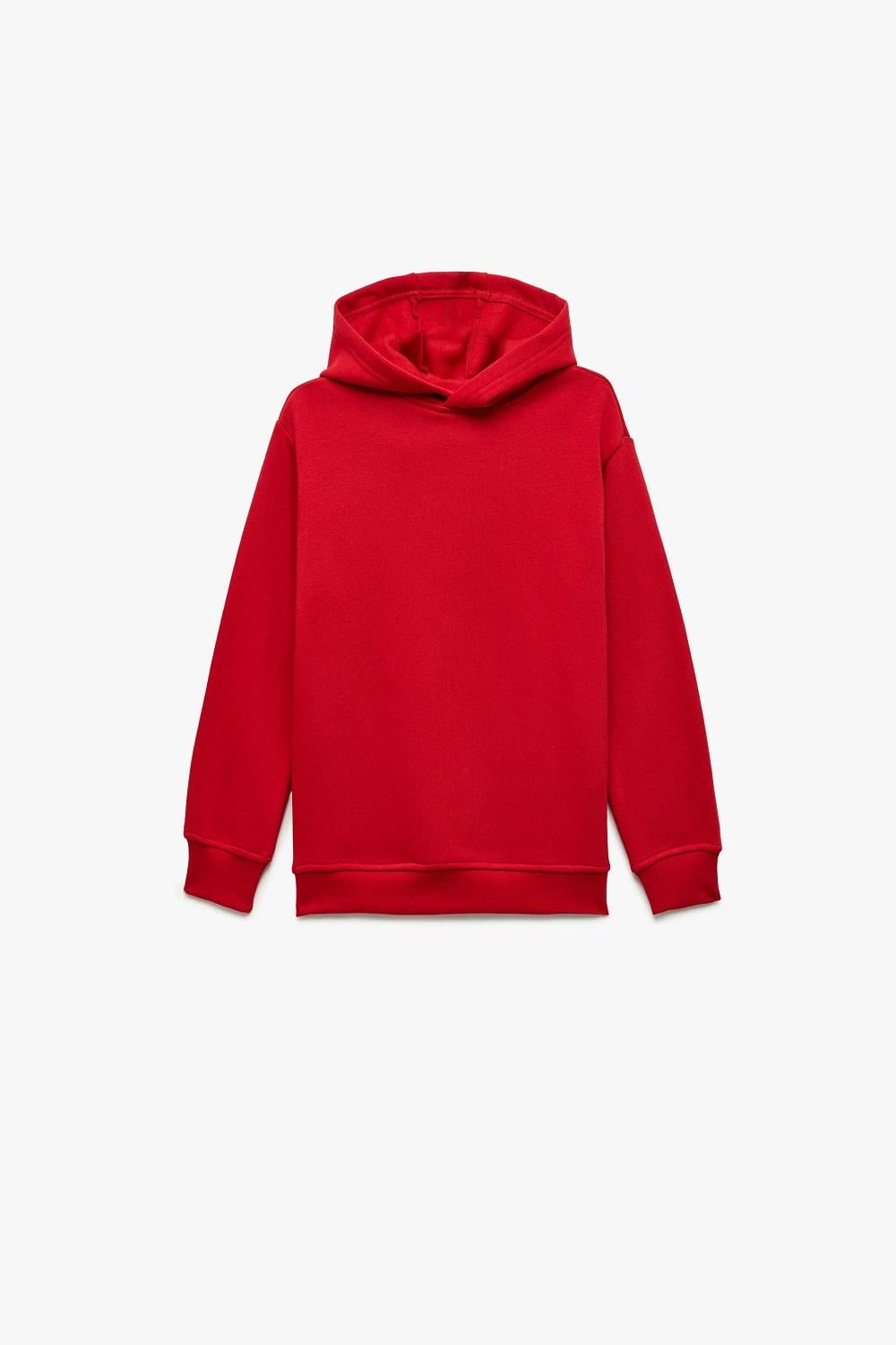 Koton Erkek Çocuk Oversize Şardonlu Uzun Kollu Basic Kapşonlu Sweatshirt