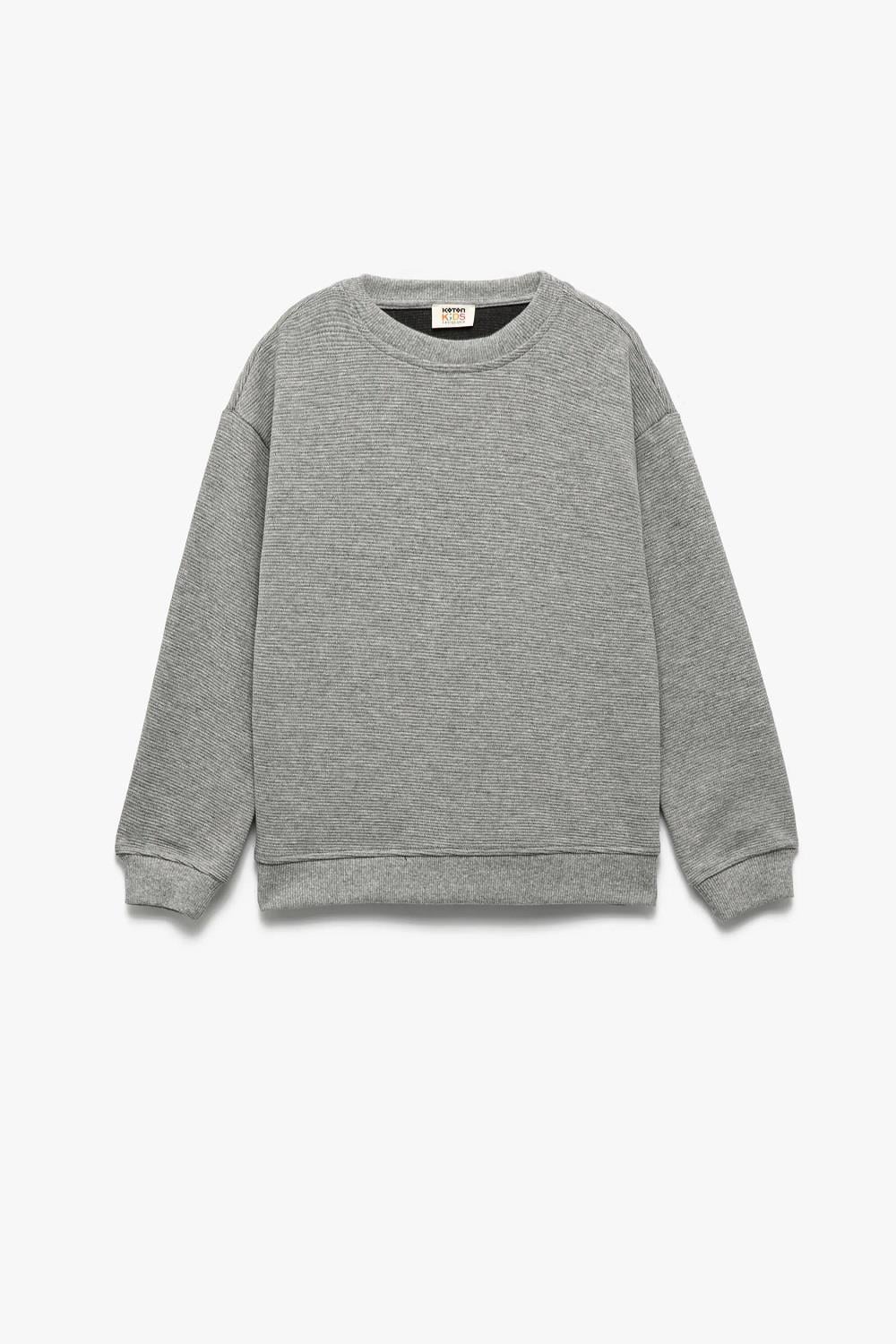 Koton Erkek Çocuk Uzun Kollu Bisiklet Yaka Baskılı Pamuklu Sweatshirt