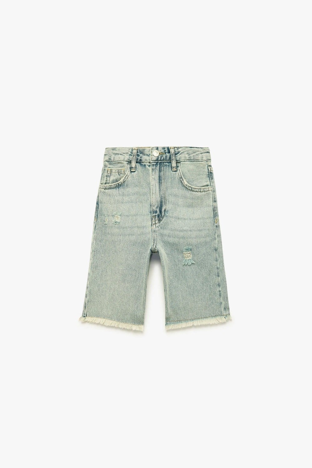 Koton Erkek Çocuk Yıpratma Detaylı Pamuklu Cepli Denim Şort