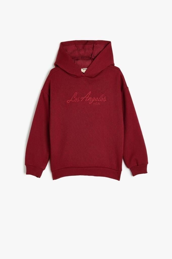 Koton Kız Çocuk Kapşonlu Sweatshirt Baskılı Uzun Kollu Üç İplik