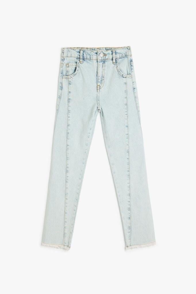 Koton Kız Çocuk Yüksek Bel Pamuklu Denim Pantolon - Boyfriend Jean