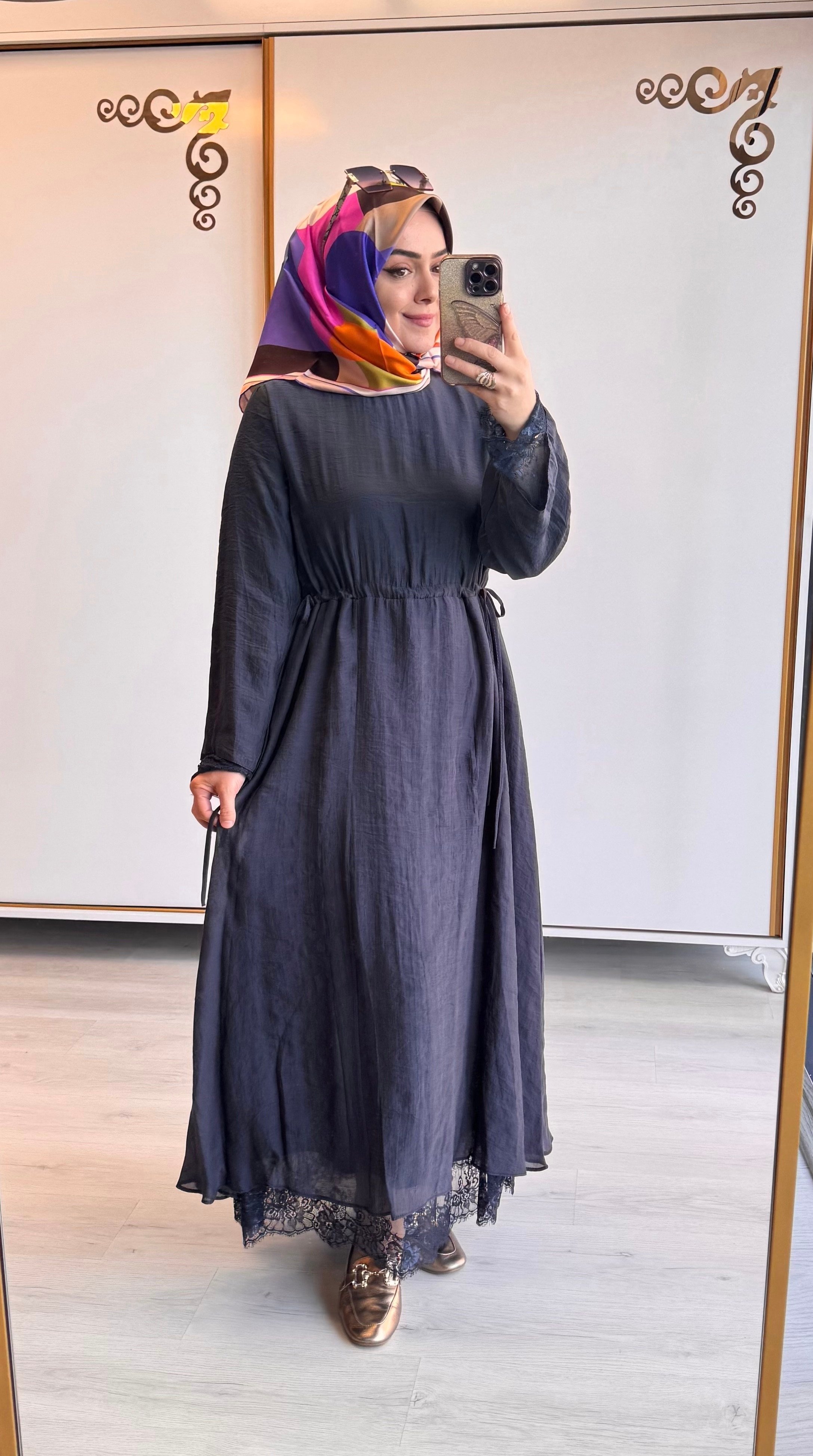 Tütülü Elbise Lacivert
