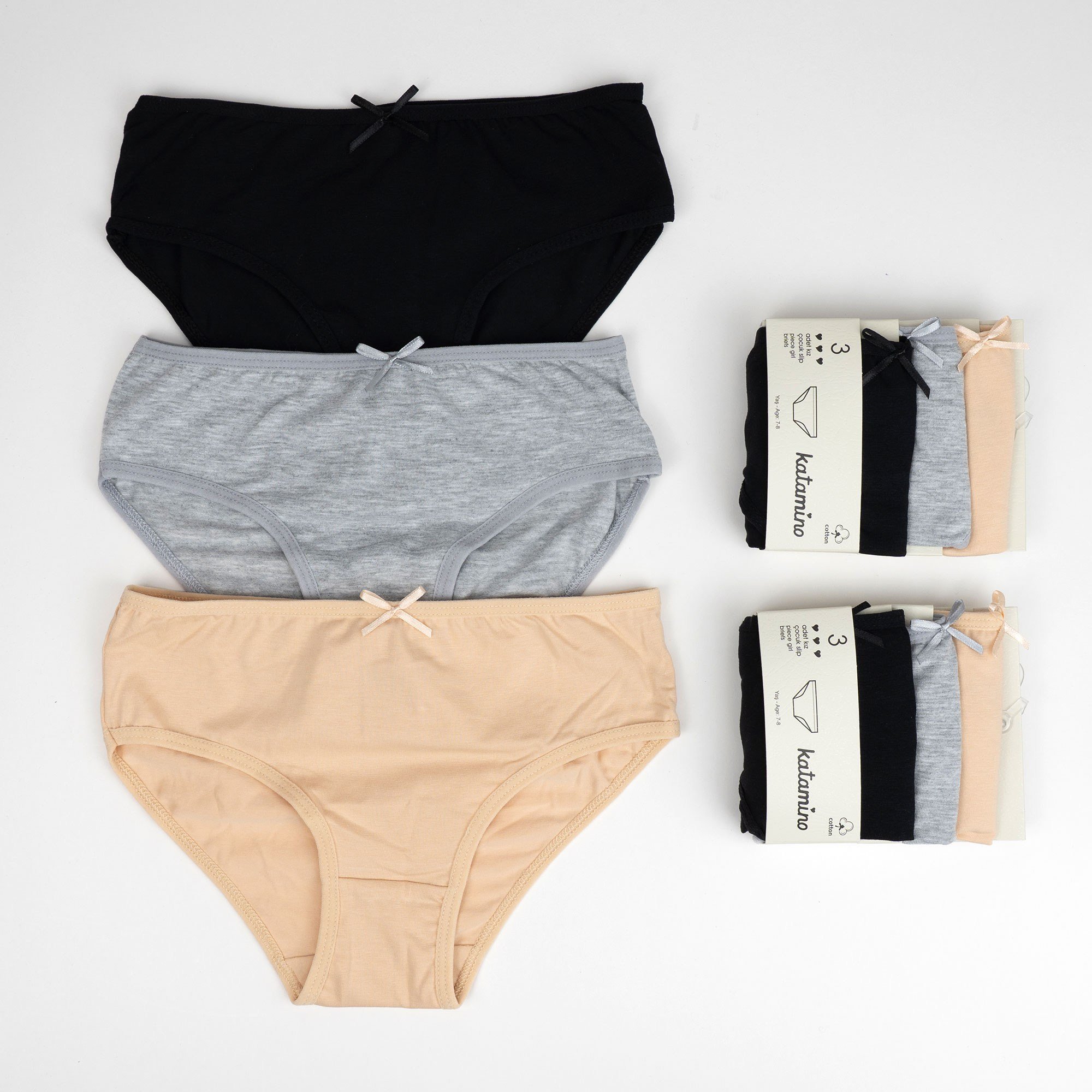 Toptan Kamp 3'lü Kız Slip Set