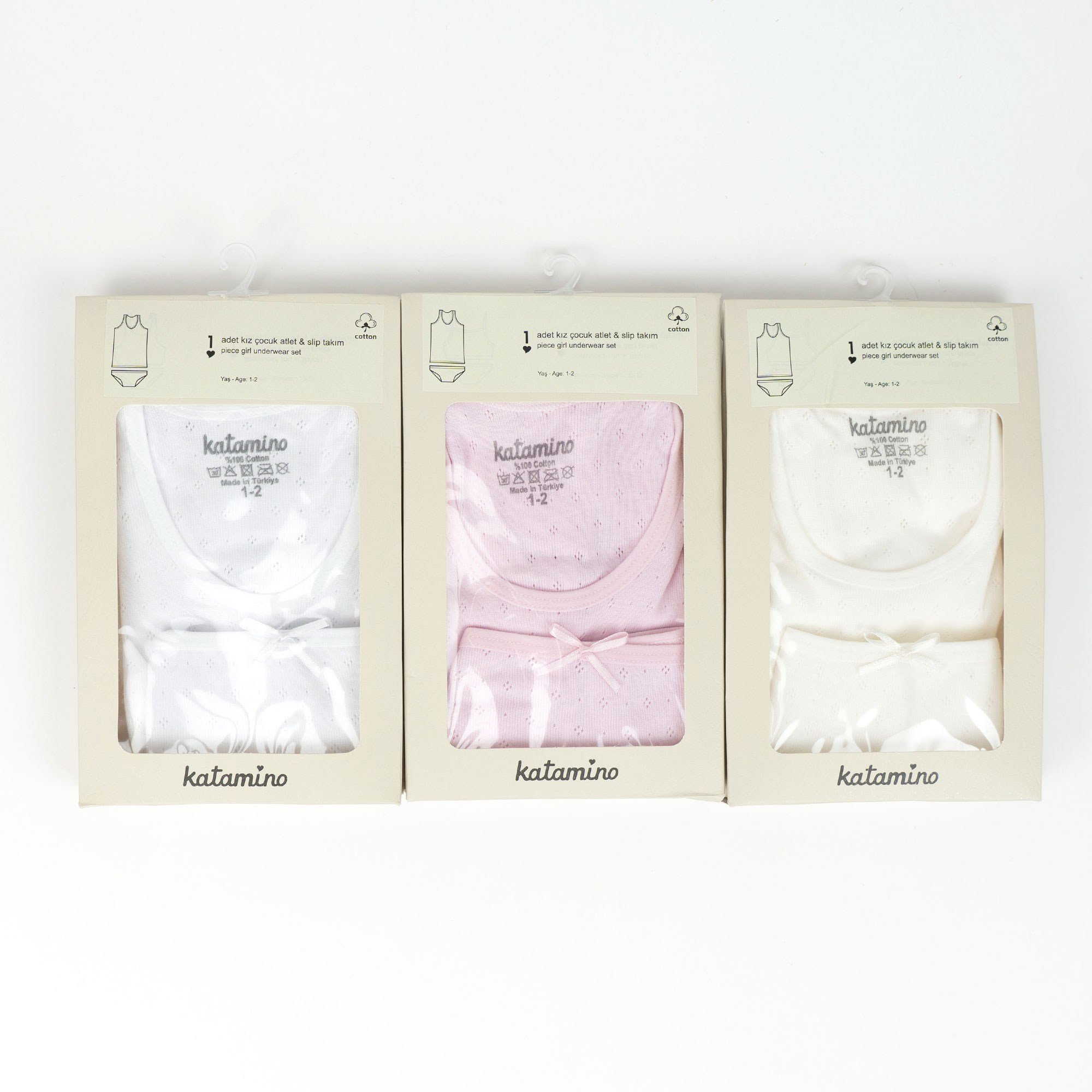 Toptan Meridyen Geniş Askılı Kız Atlet Slip Takım