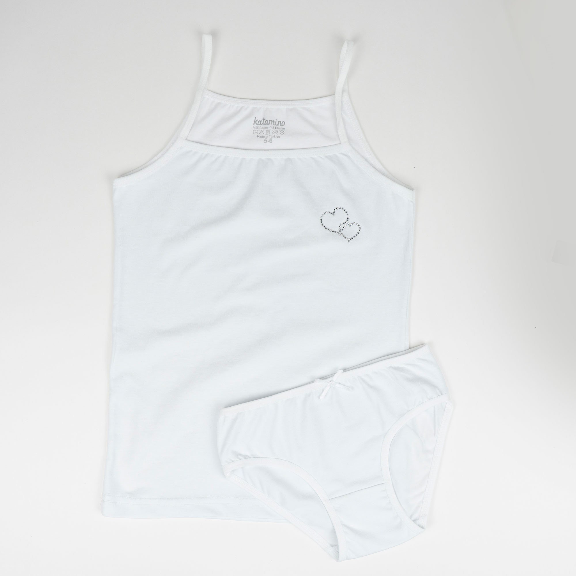 Toptan Şeker Kız İp Askılı Atlet Slip Takım